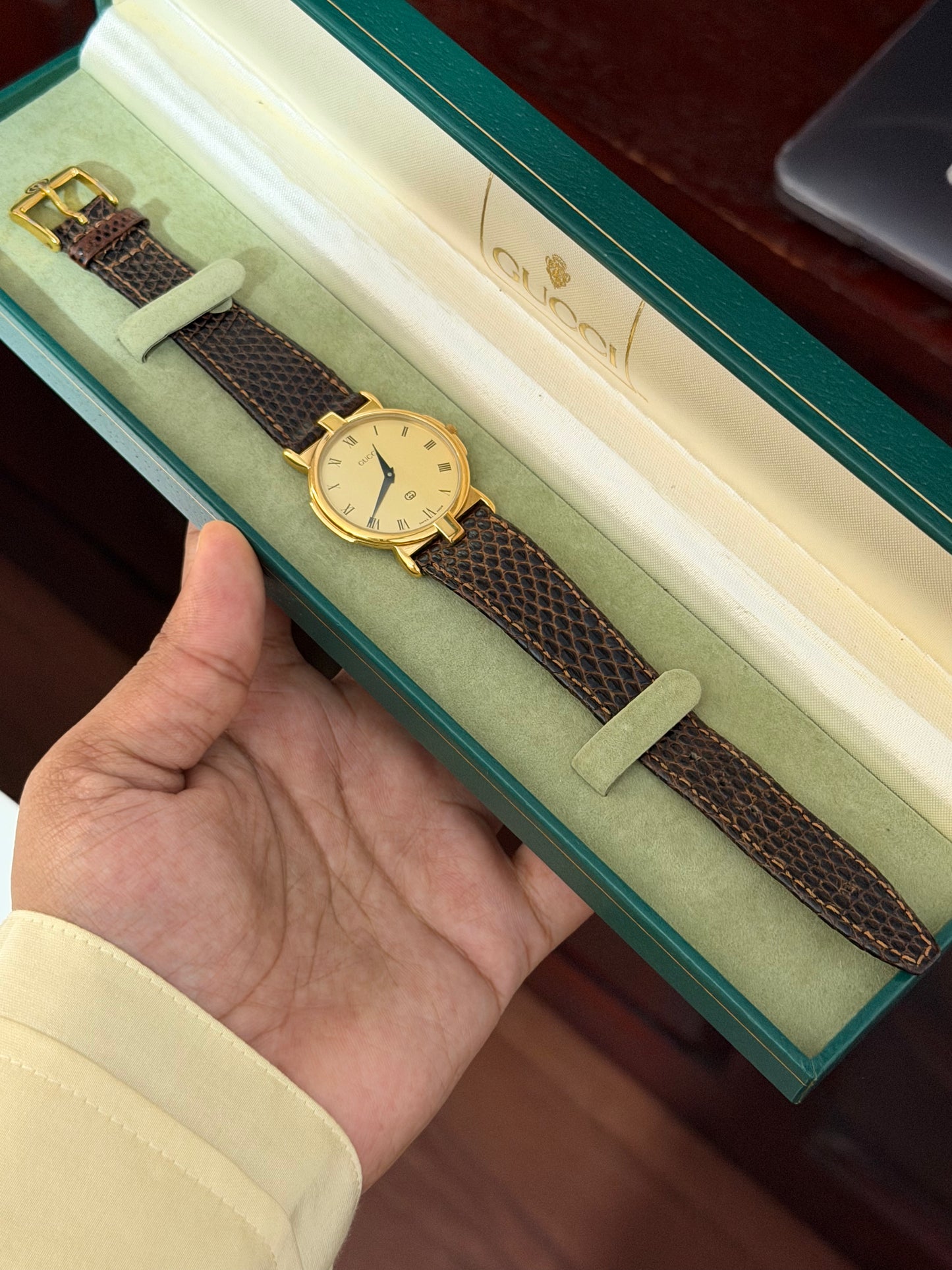 Vintage Gucci 3400M Quartz Watch With Original Strap & Box