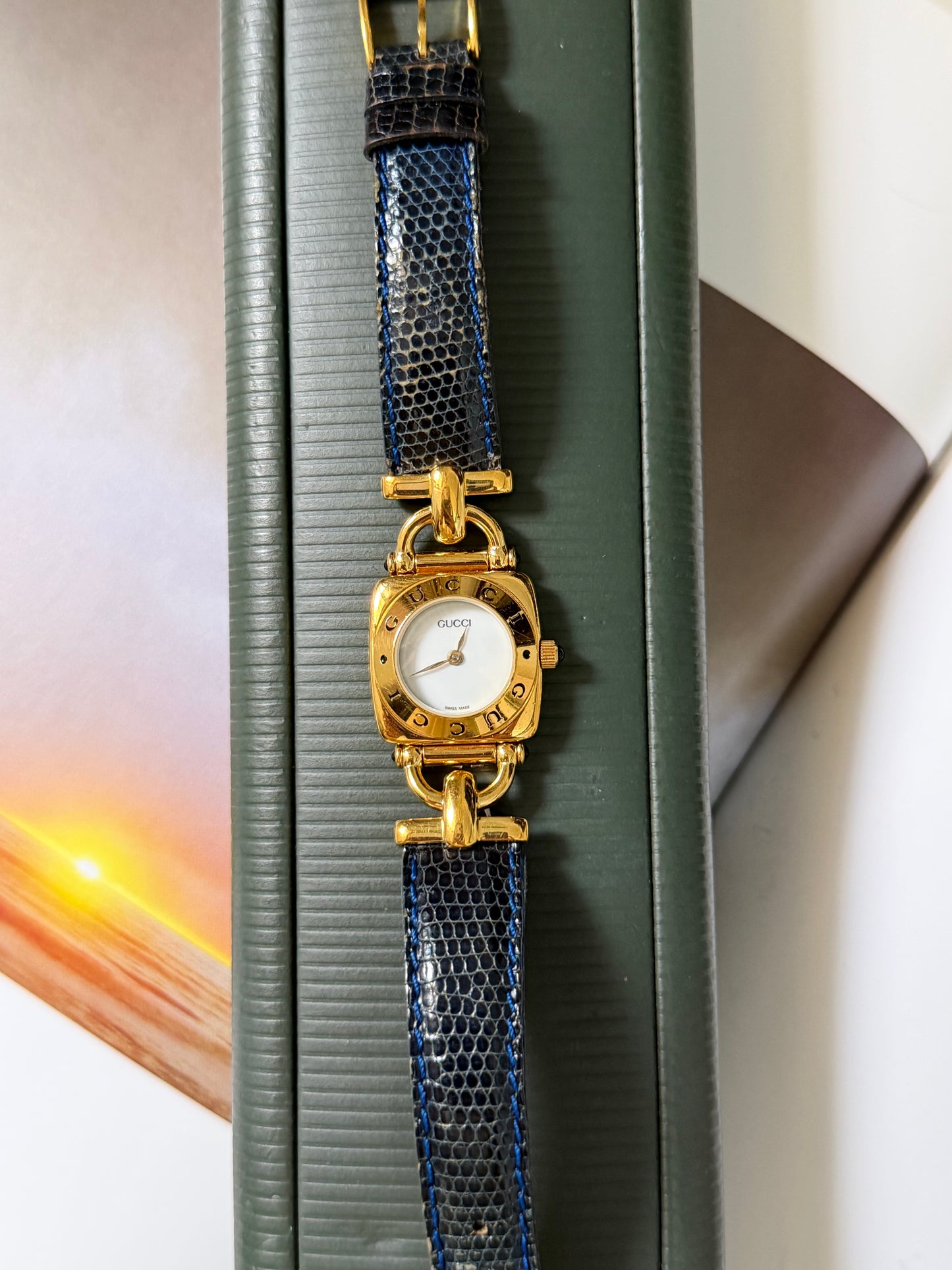 Vintage Gucci 6300L Horsebit Watch With Original Strap & Box