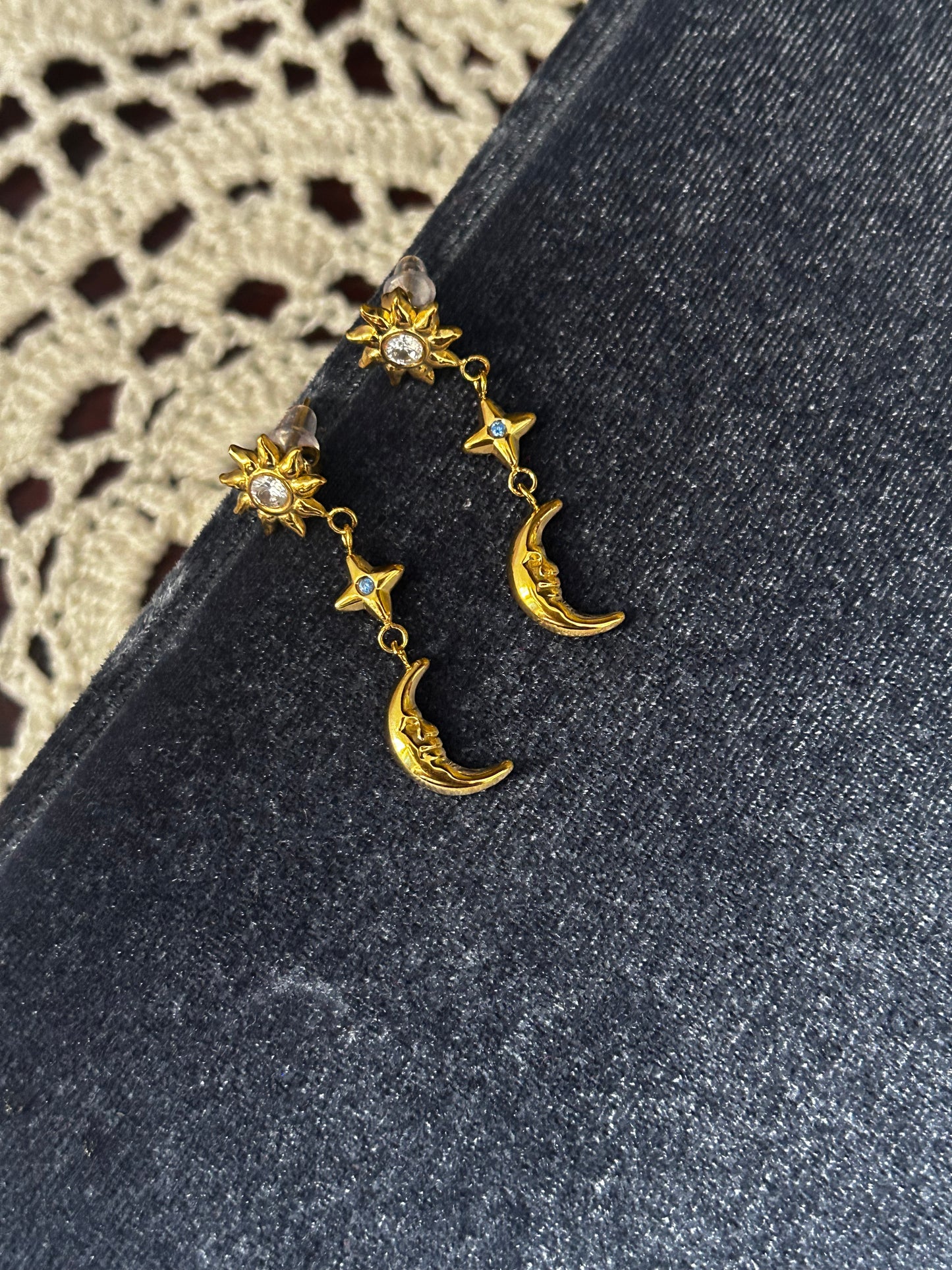Cosmic Whisper Zircon Drop Earrings