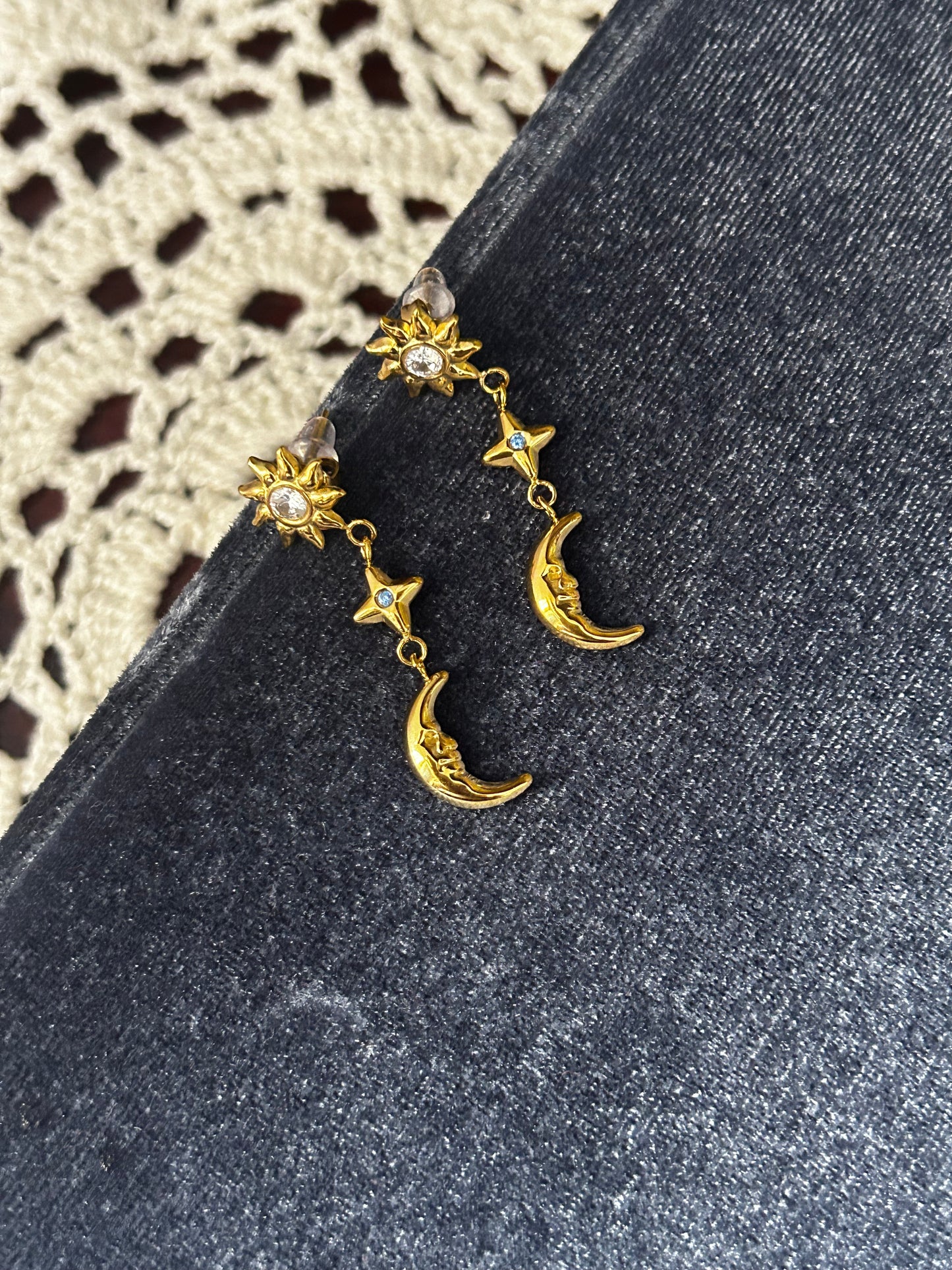 Cosmic Whisper Zircon Drop Earrings
