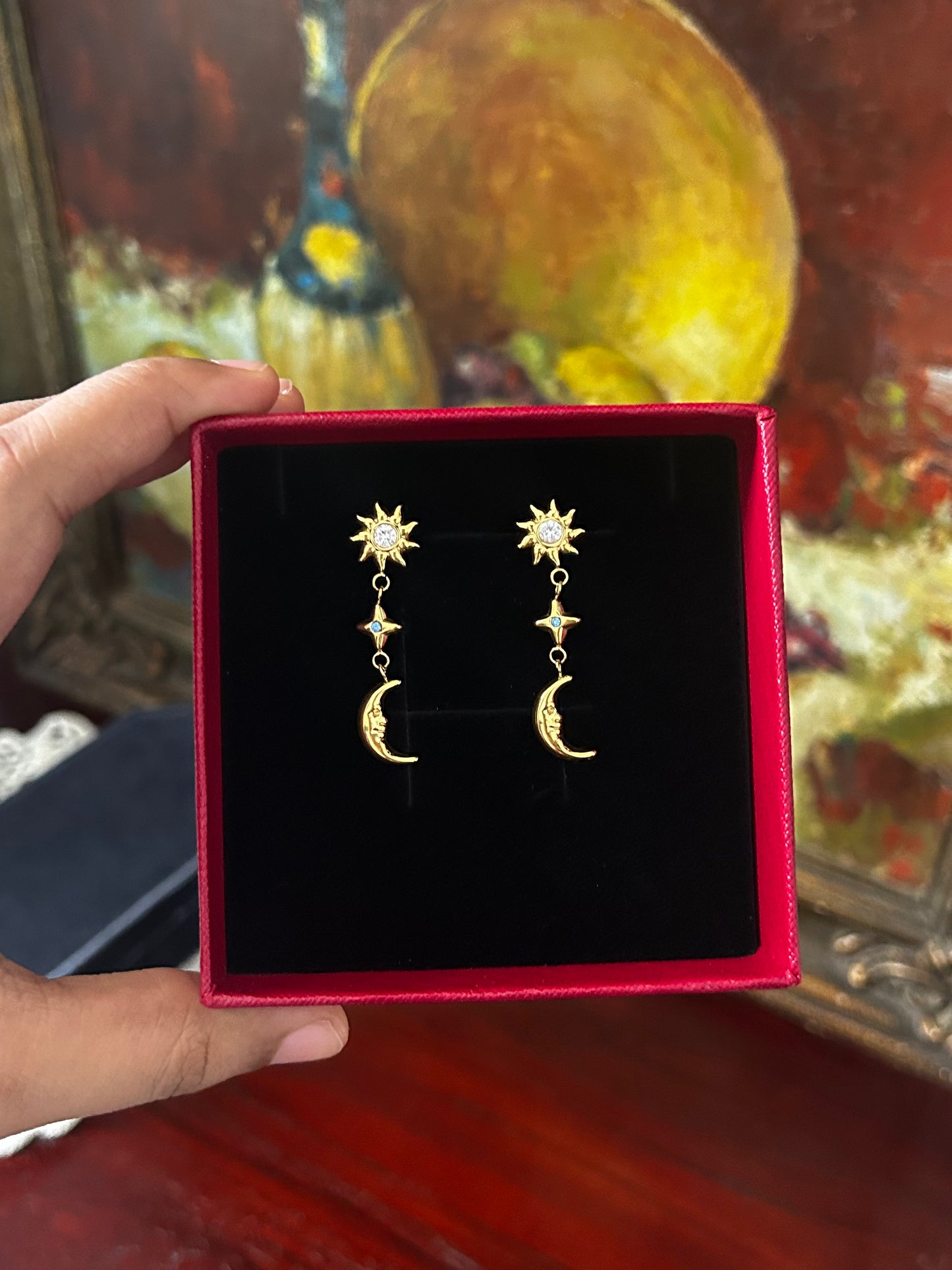 Cosmic Whisper Zircon Drop Earrings