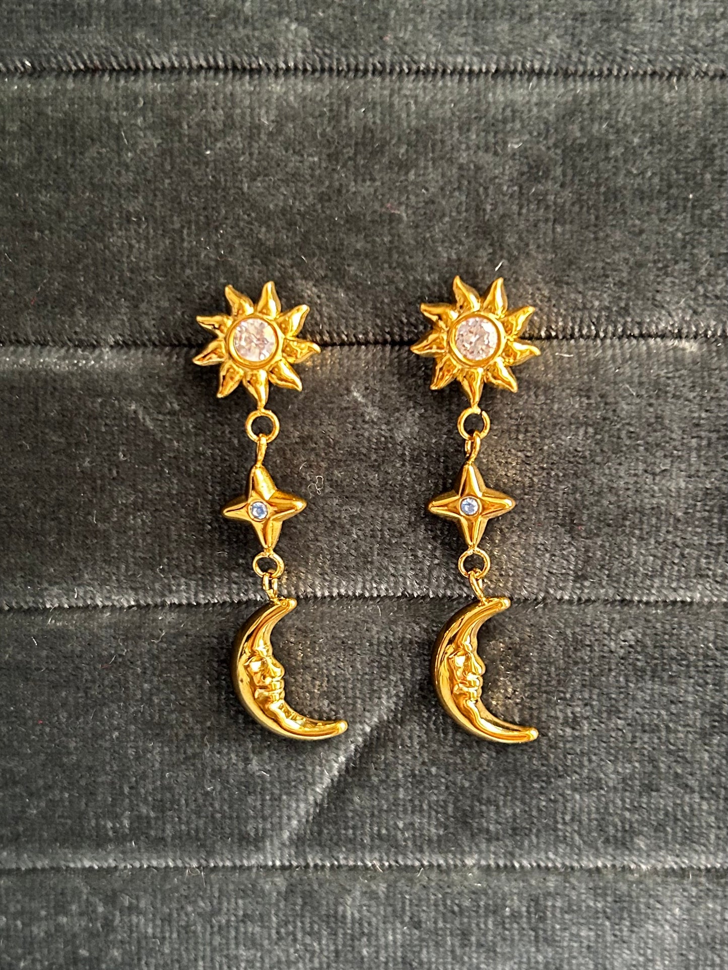 Cosmic Whisper Zircon Drop Earrings