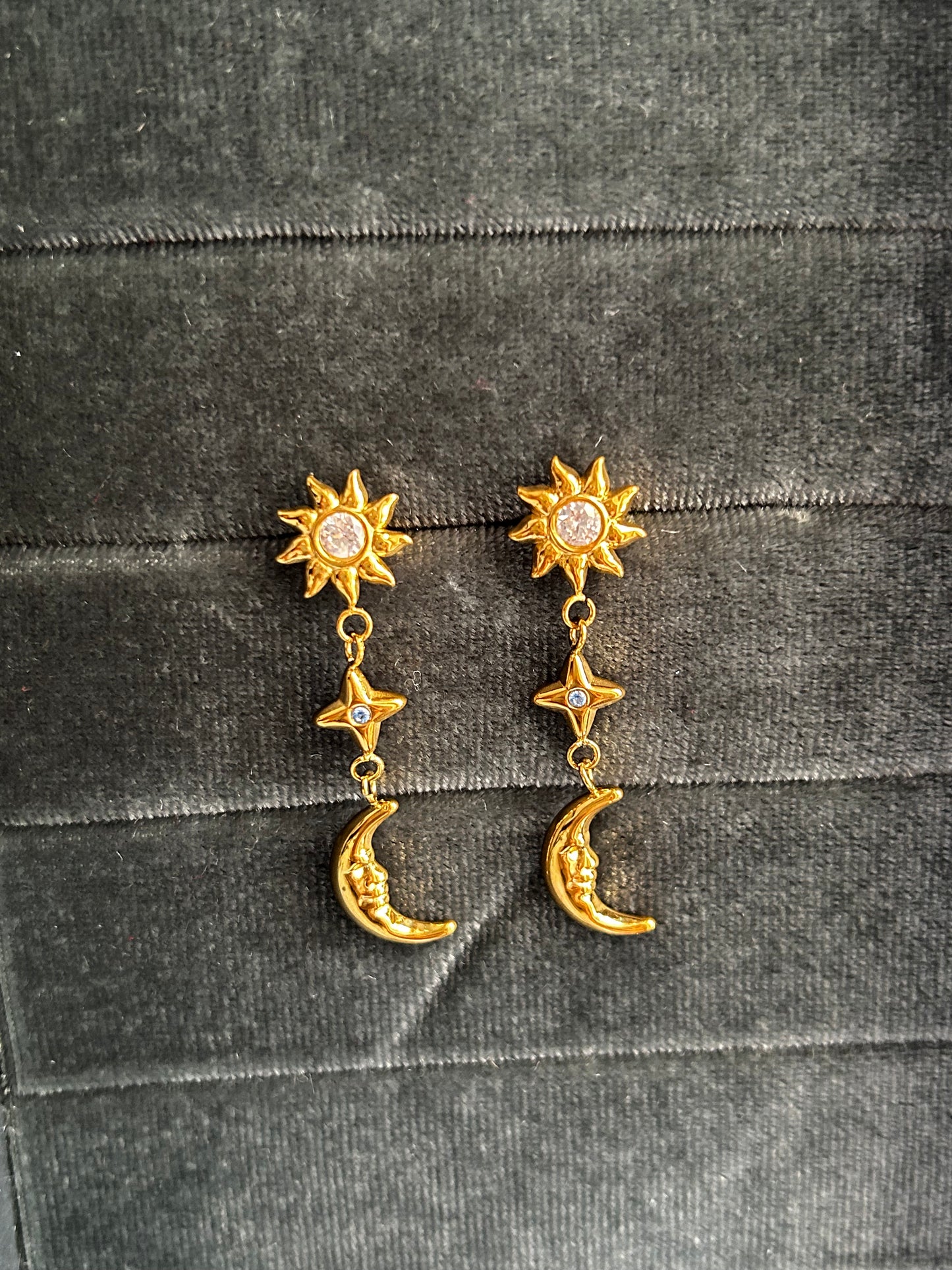 Cosmic Whisper Zircon Drop Earrings