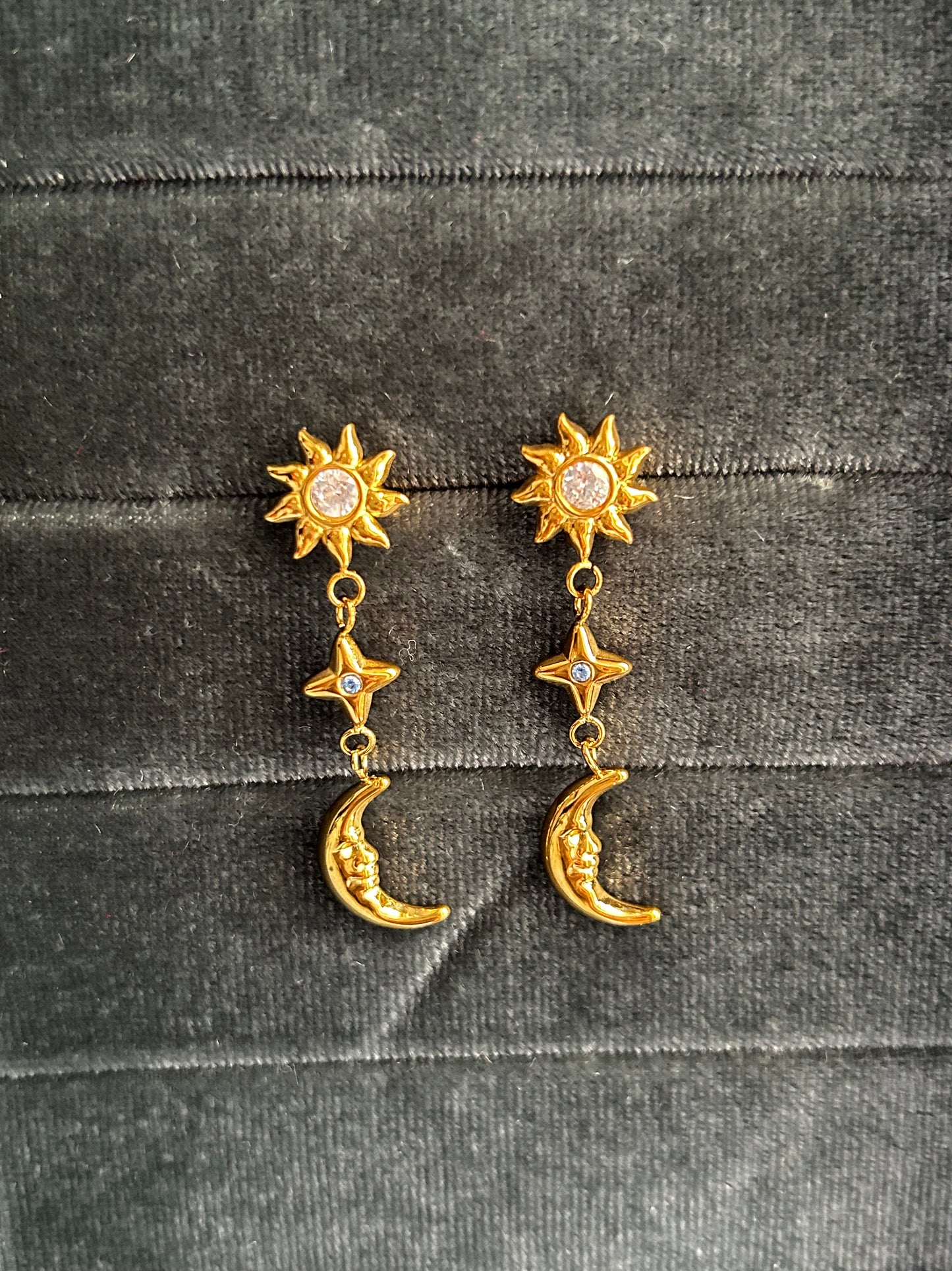 Cosmic Whisper Zircon Drop Earrings