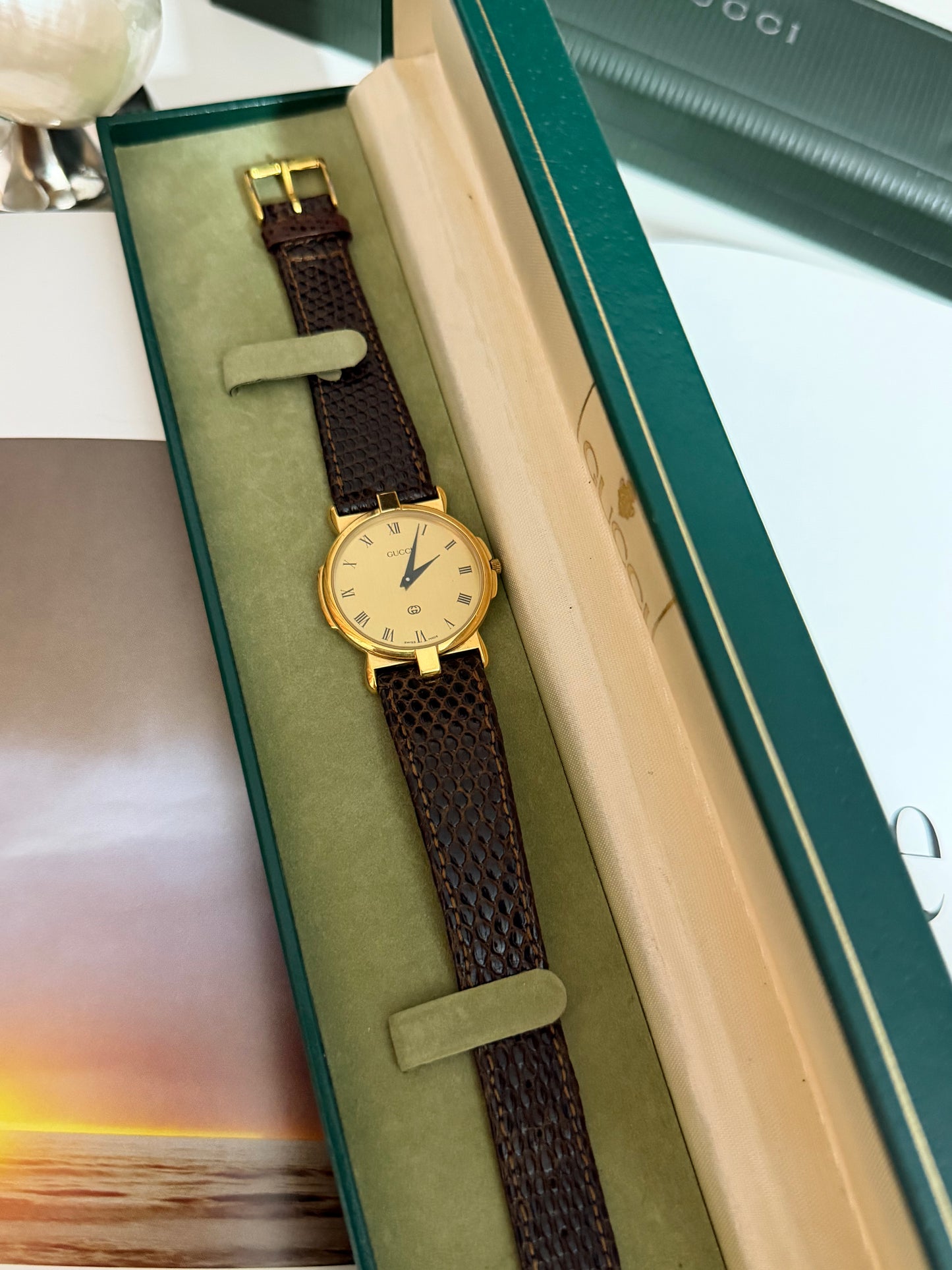 Vintage Gucci 3400M Quartz Watch With Original Strap & Box