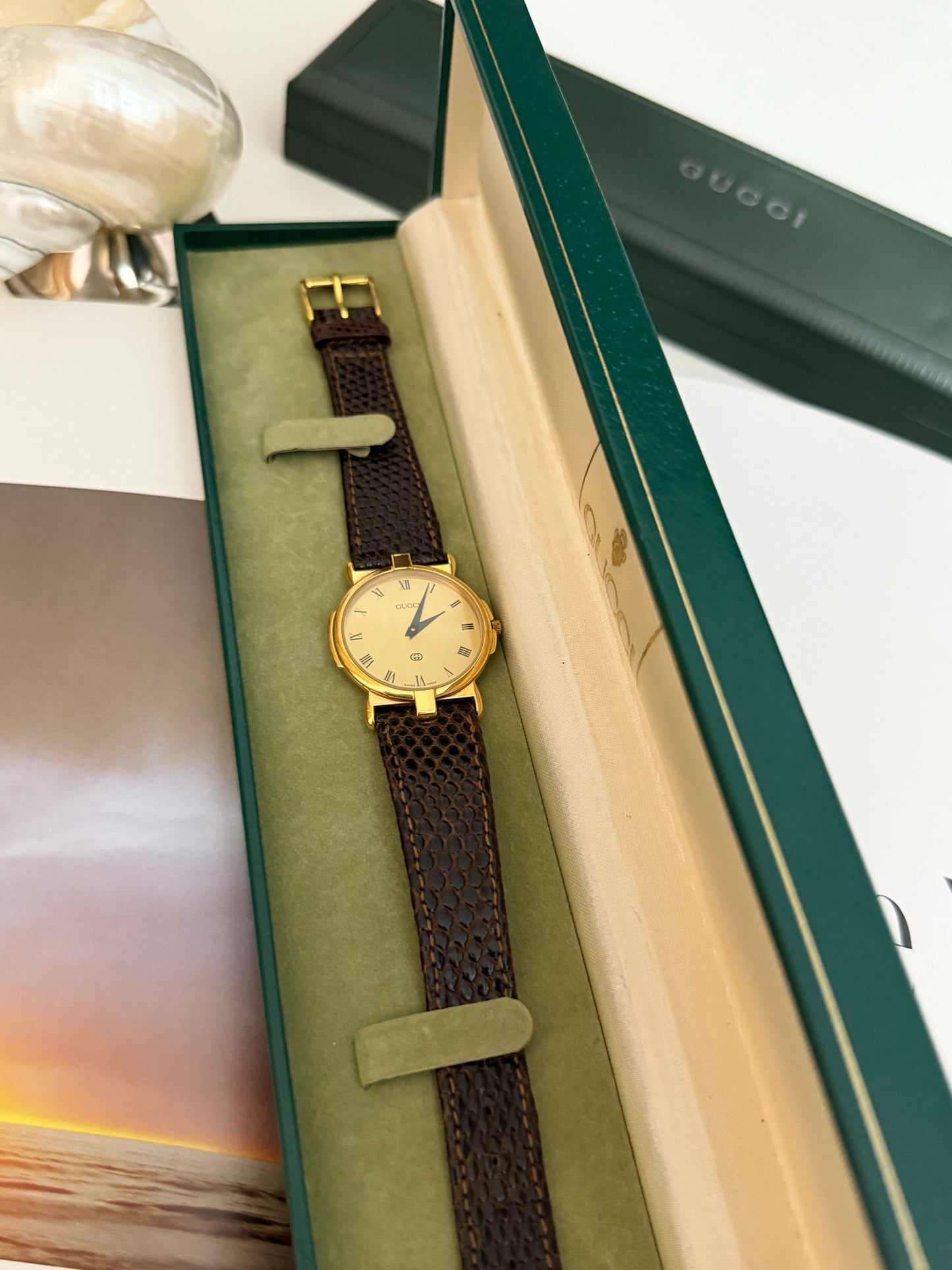 Vintage Gucci 3400M Quartz Watch With Original Strap & Box