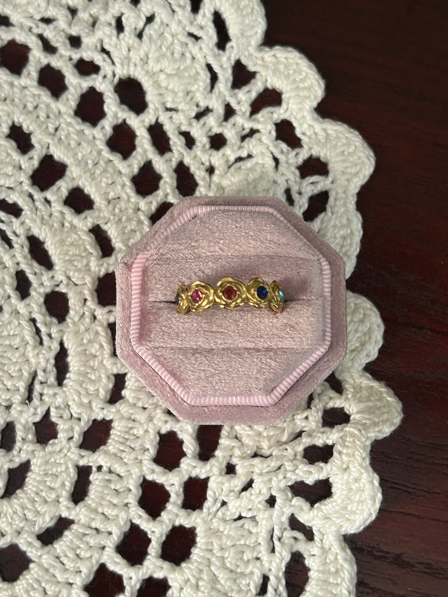 Confetti Gem Stainless Steel Ring