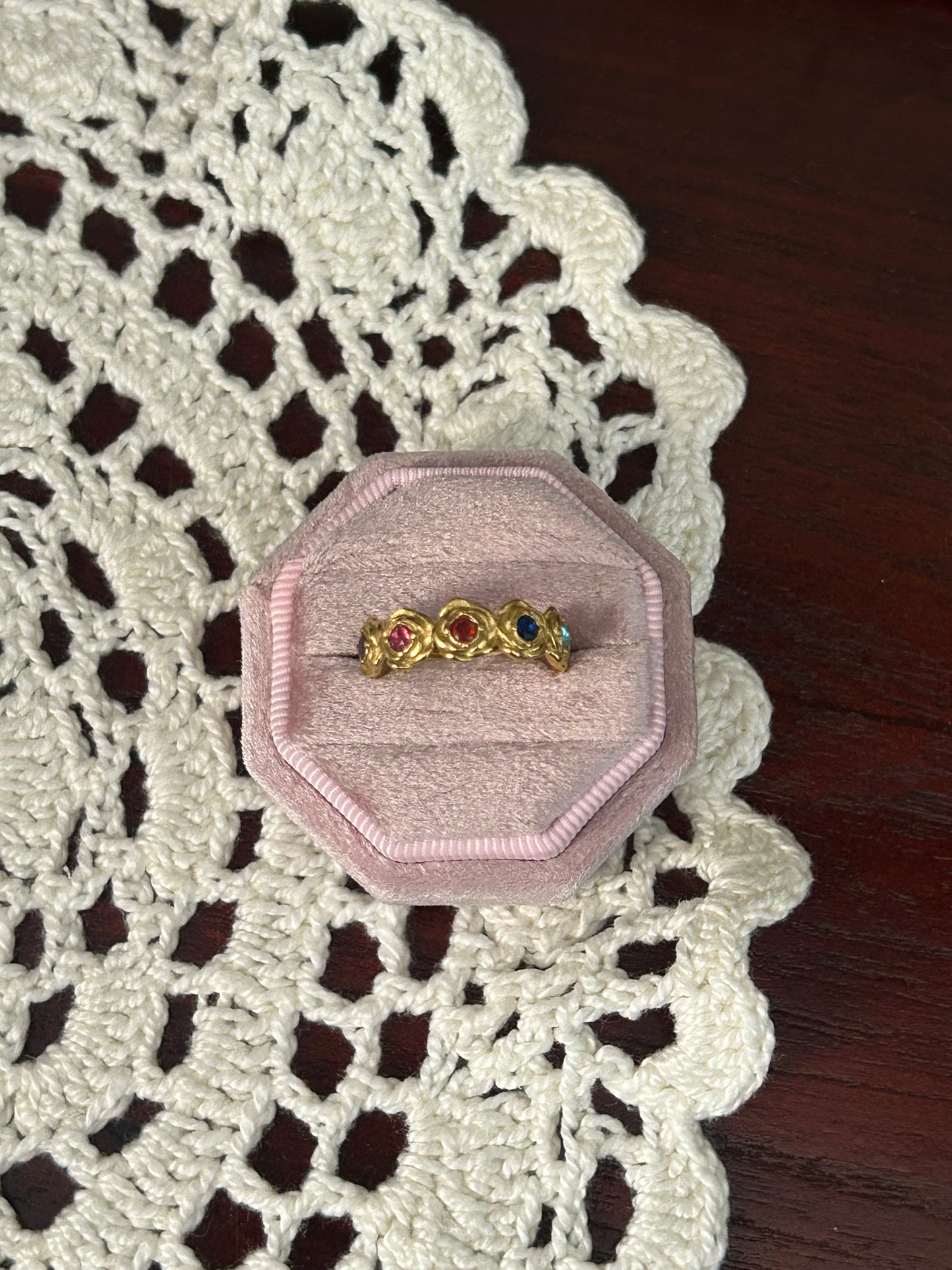 Confetti Gem Stainless Steel Ring