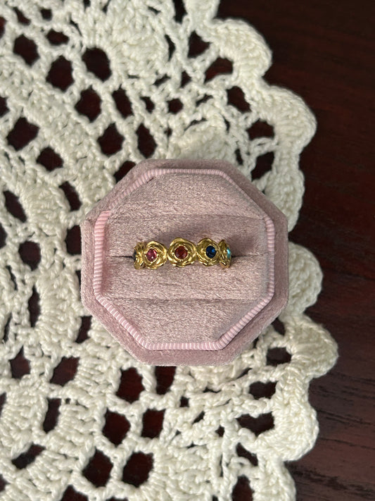 Confetti Gem Stainless Steel Ring