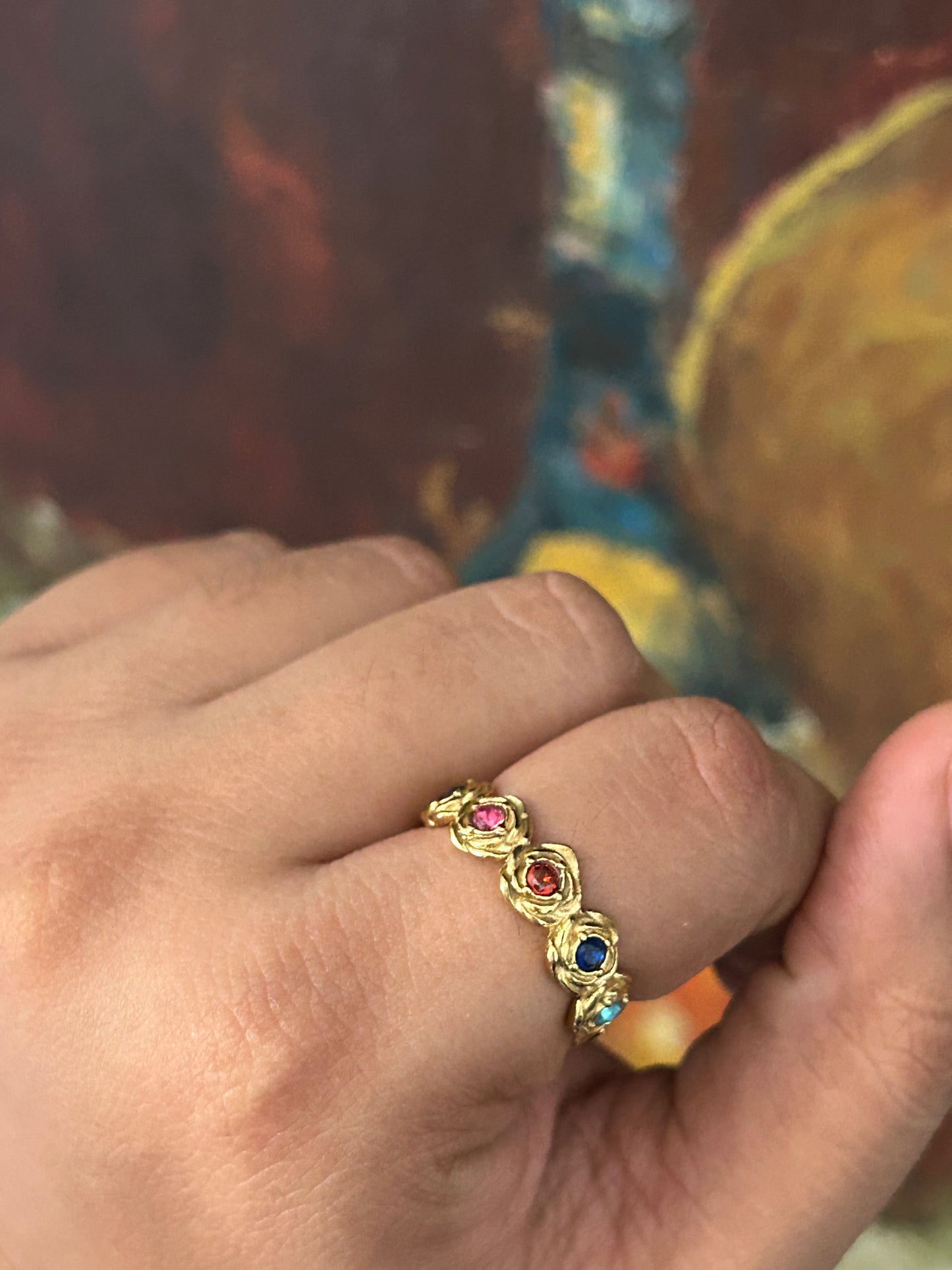 Confetti Gem Stainless Steel Ring