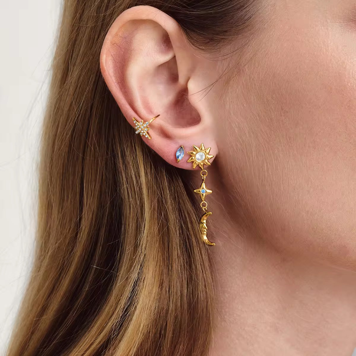 Cosmic Whisper Zircon Drop Earrings