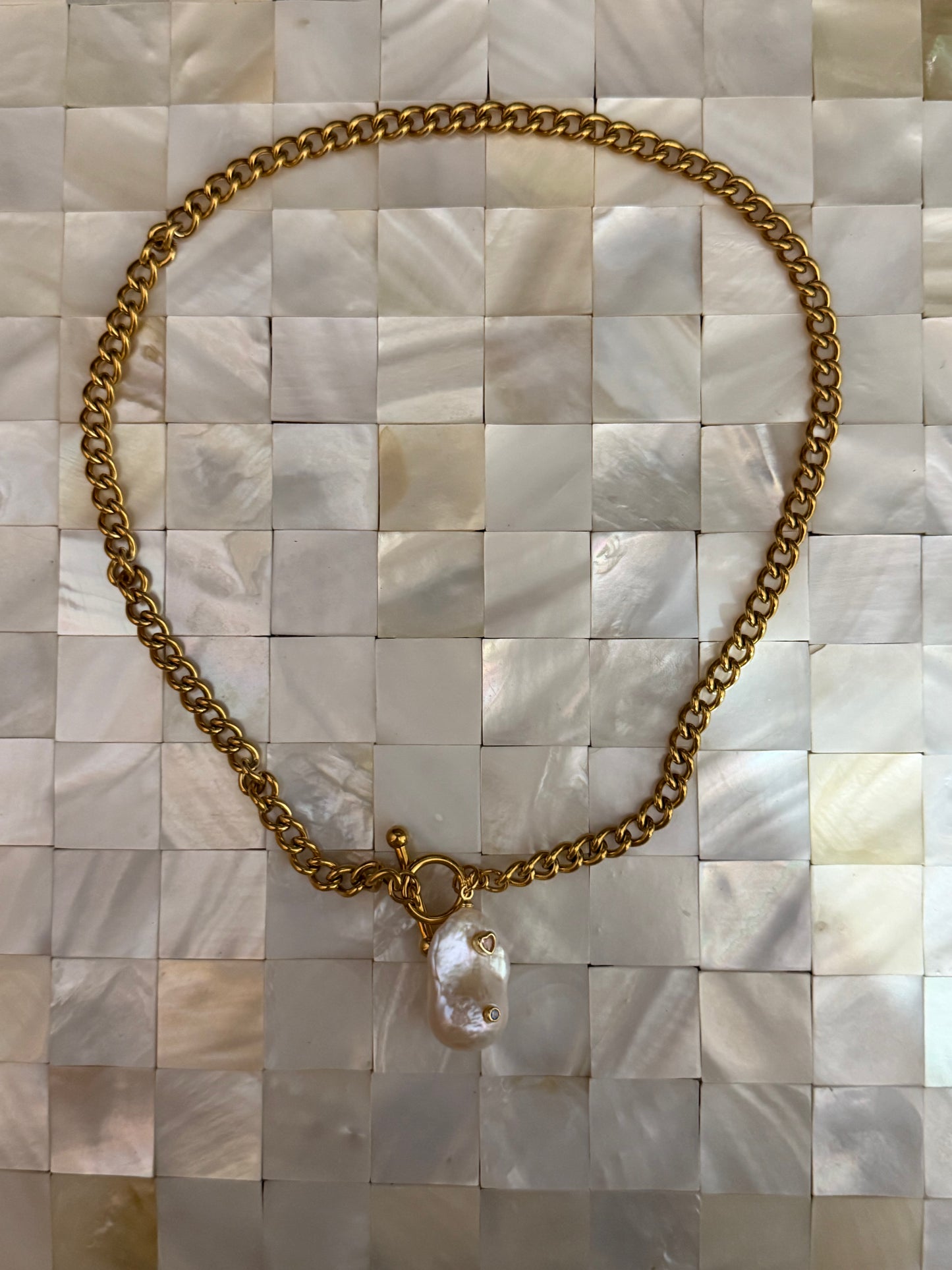 Baroque Keshi Pearl Heart Necklace