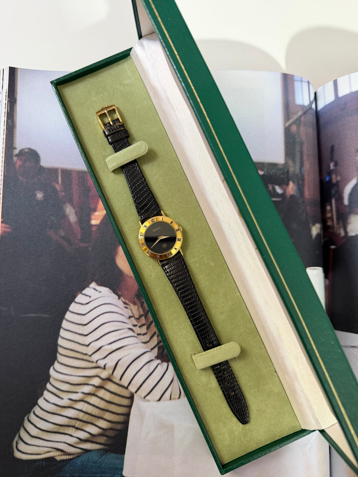 Vintage Gucci 3000L Quartz Watch With Original Strap & Box