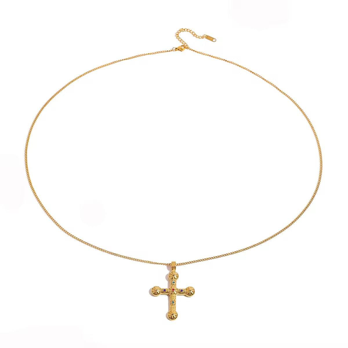 Long Stackable Stainless Steel Cross Gold Necklaces