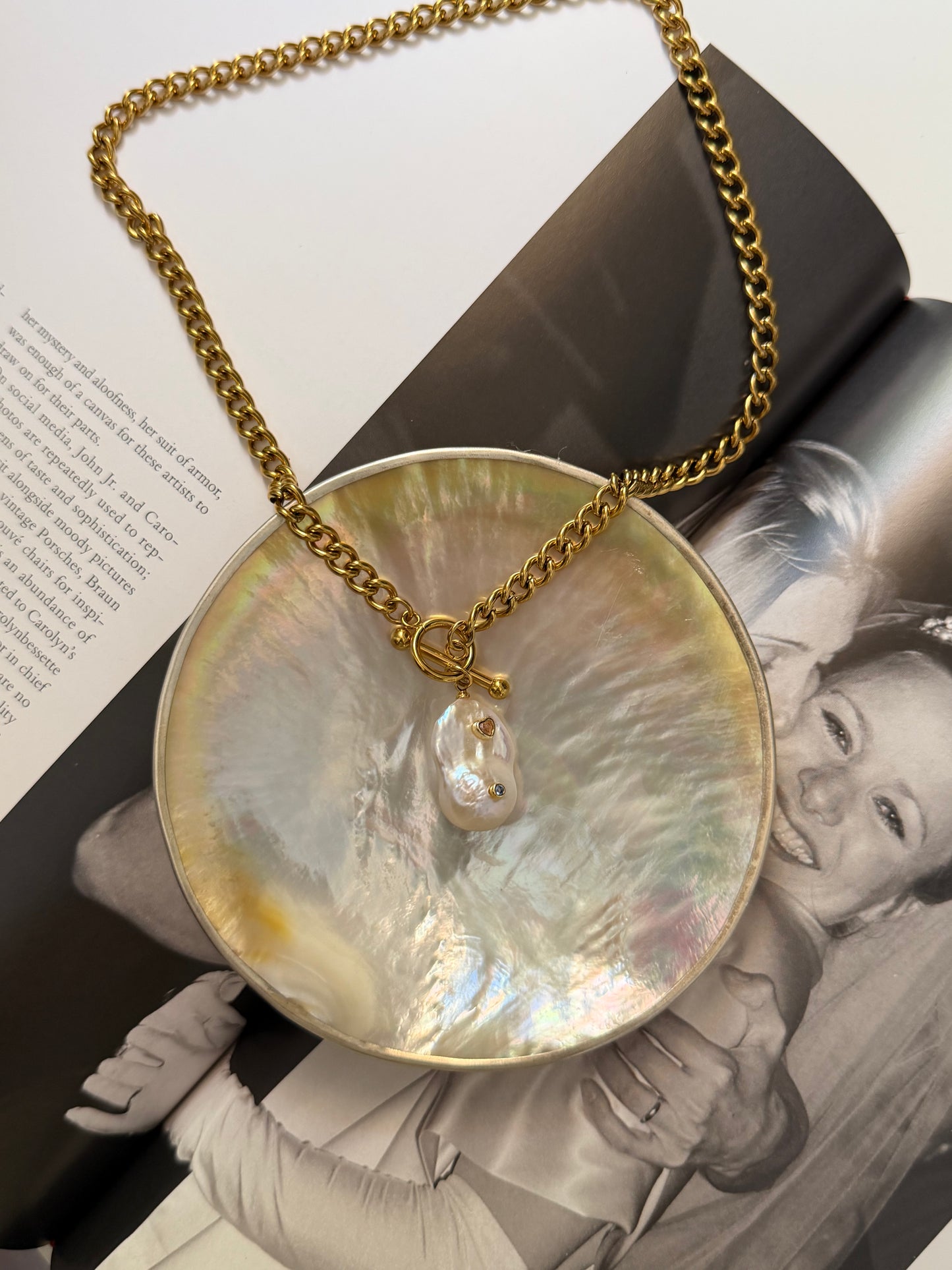 Baroque Keshi Pearl Heart Necklace