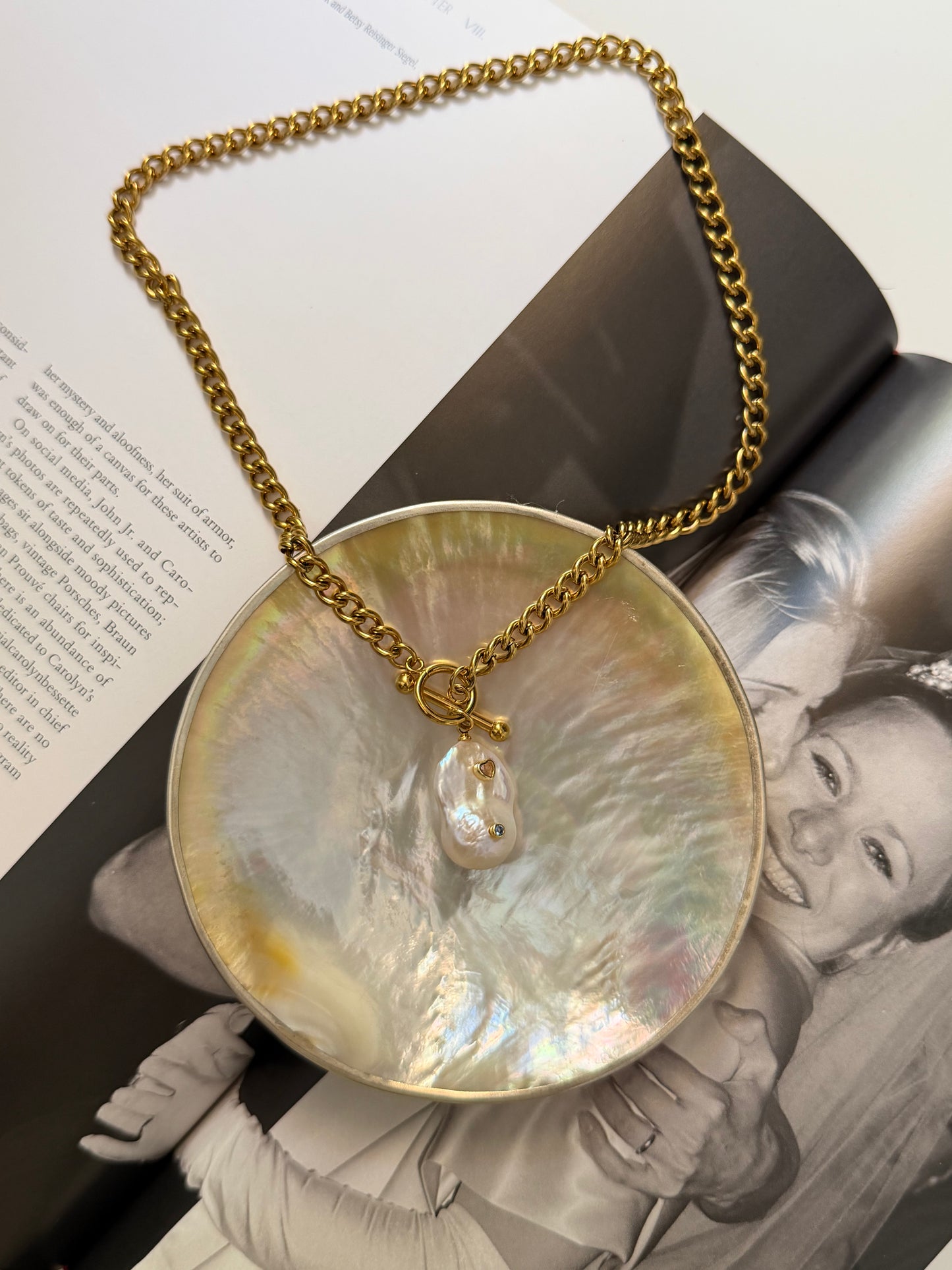 Baroque Keshi Pearl Heart Necklace
