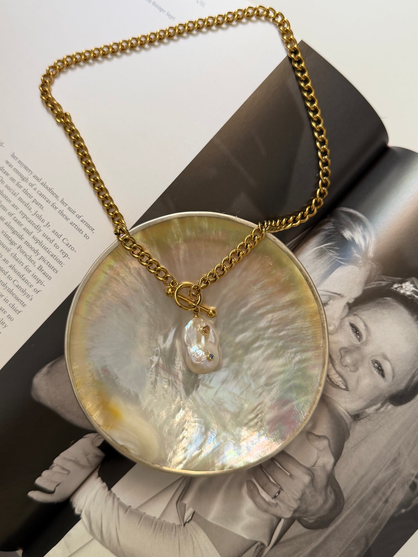 Baroque Keshi Pearl Heart Necklace