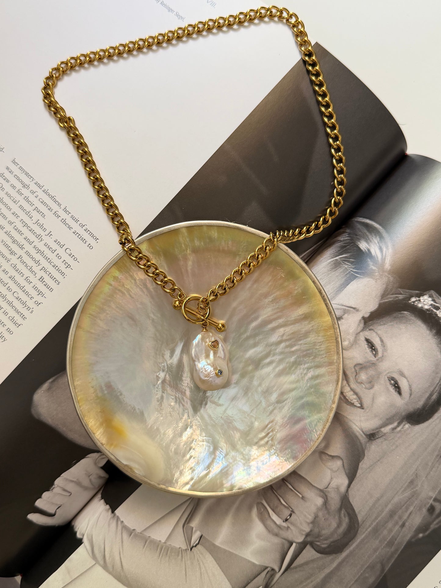 Baroque Keshi Pearl Heart Necklace