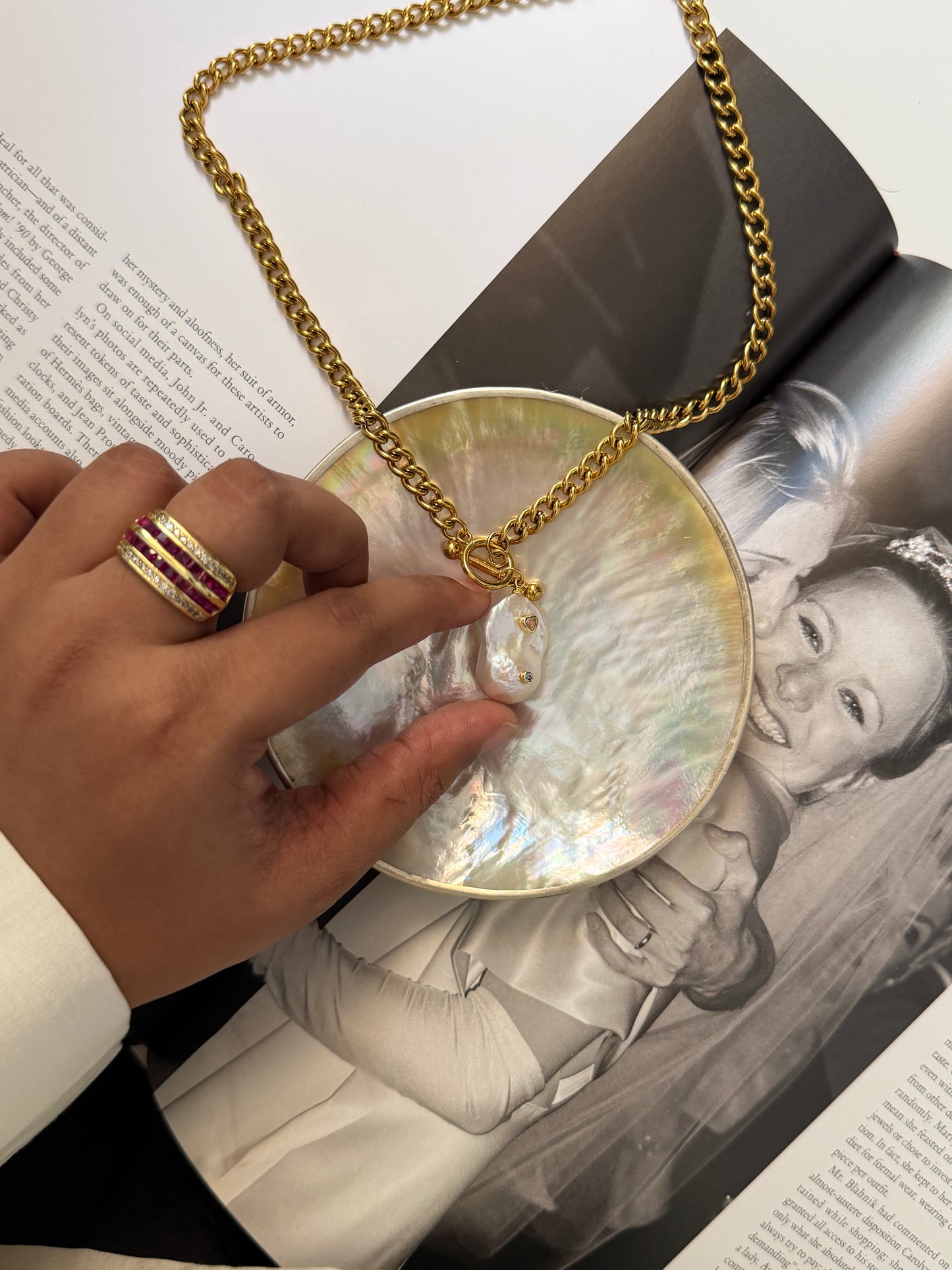 Baroque Keshi Pearl Heart Necklace