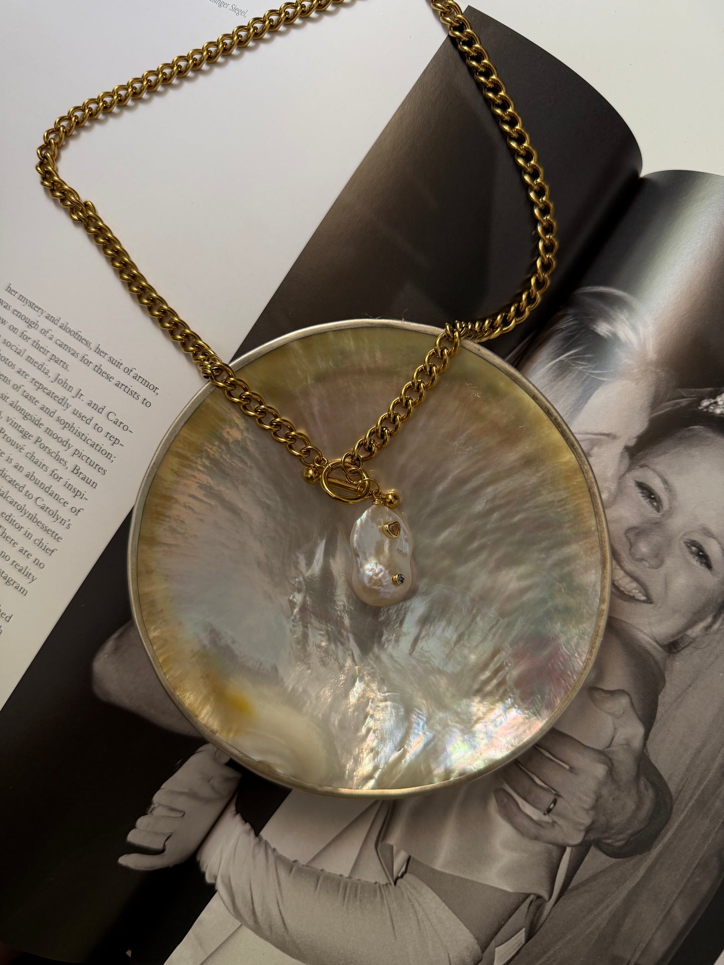 Baroque Keshi Pearl Heart Necklace