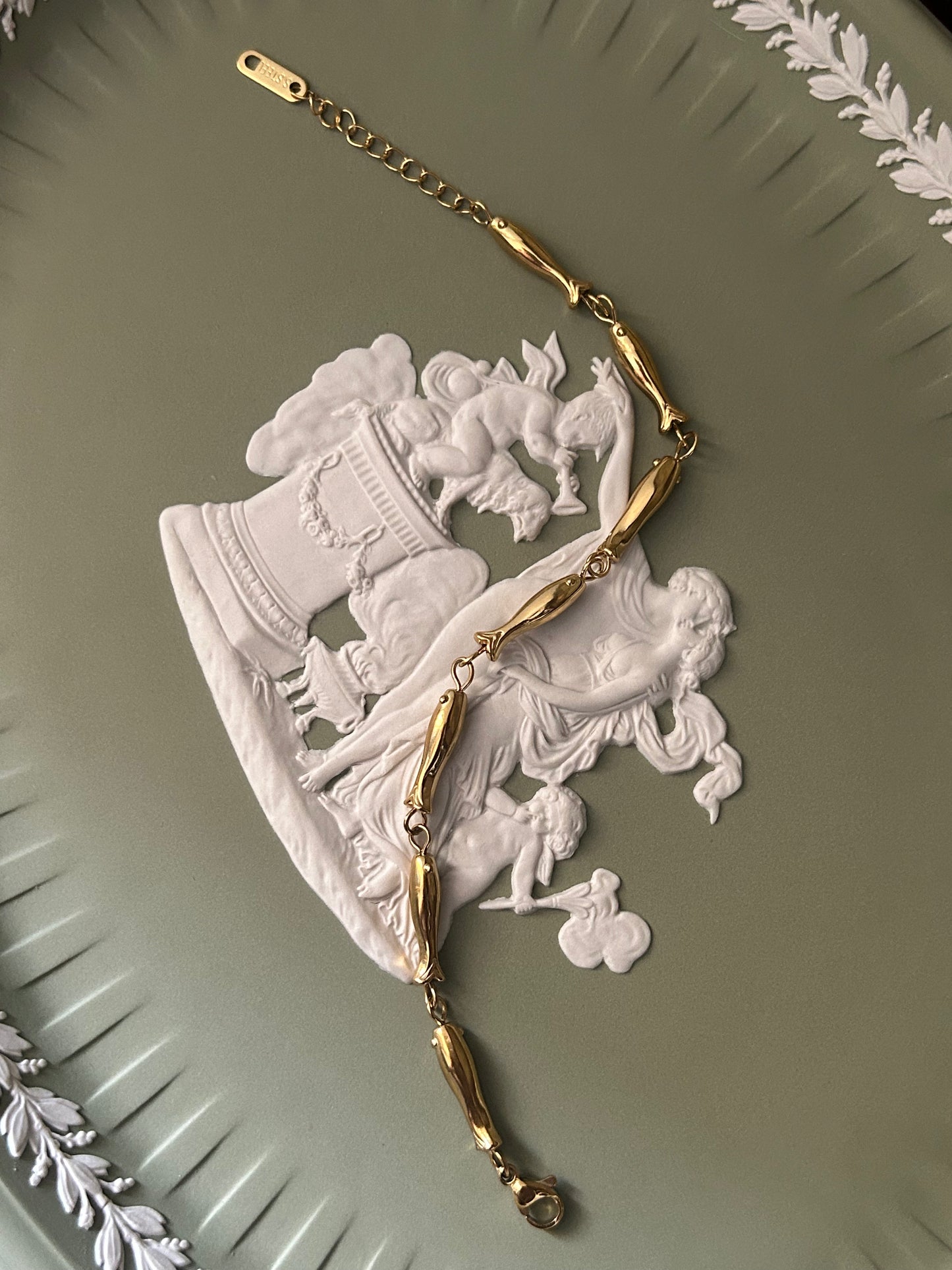 Lucky Fish Gold Plated Stainless Steel Bracelet