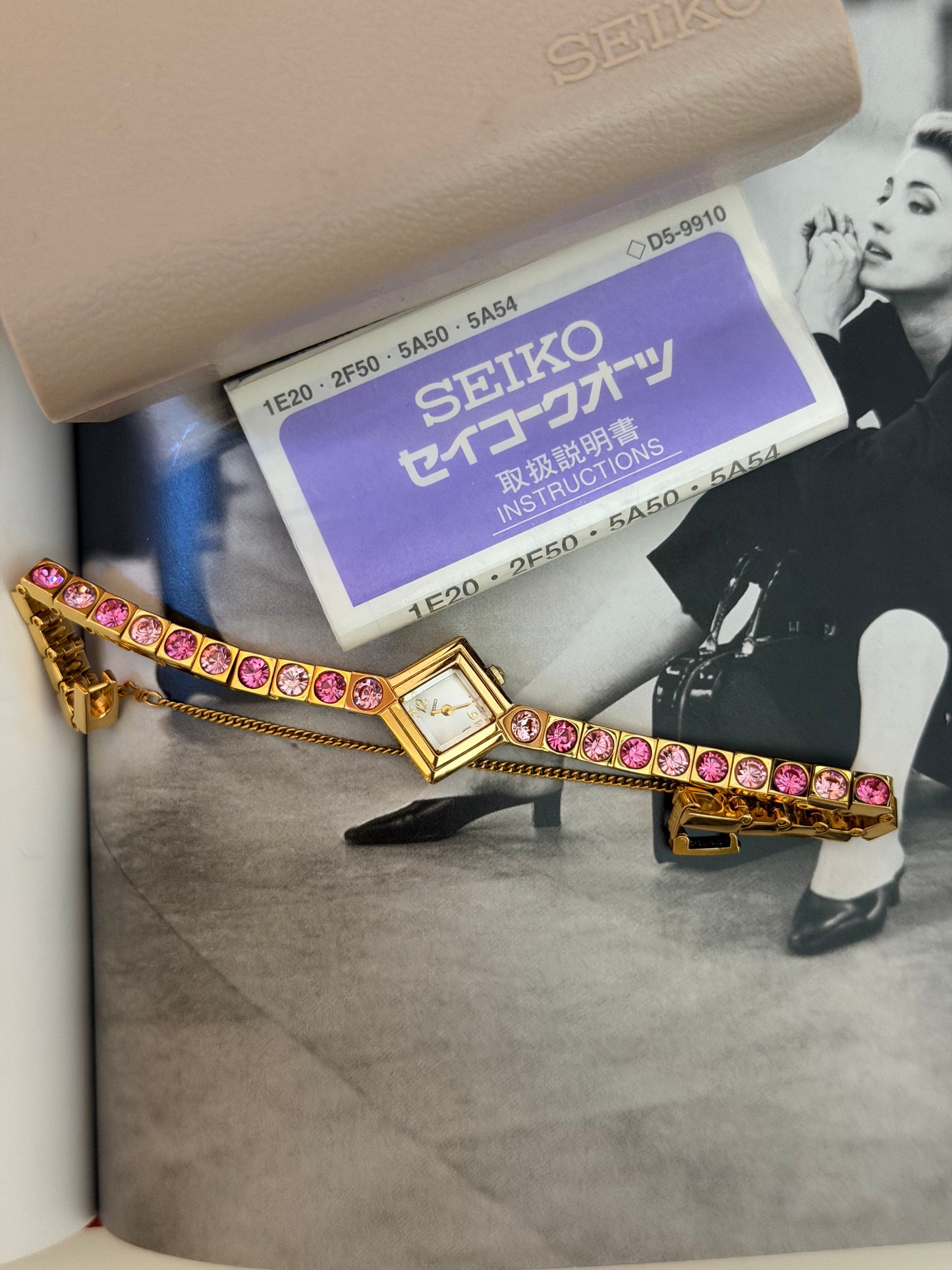 Super Rare Vintage Seiko Karat Swarovski Crystal Watch