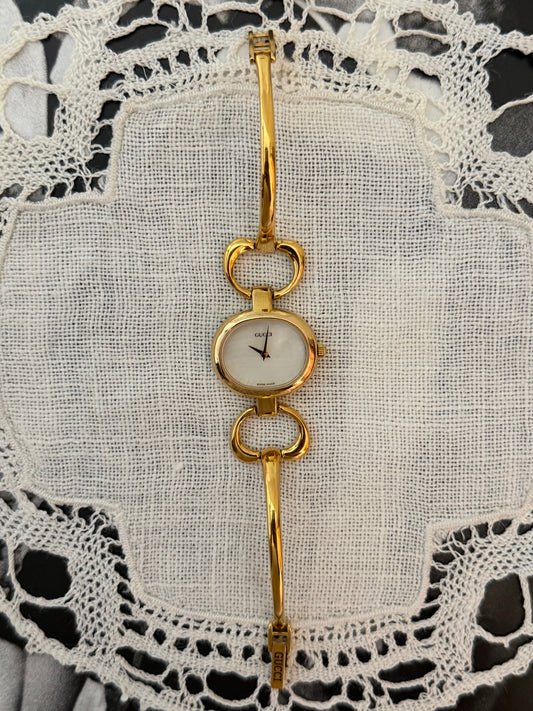 Gucci 1600 Gold Plated Mop Dial Vintage Watch
