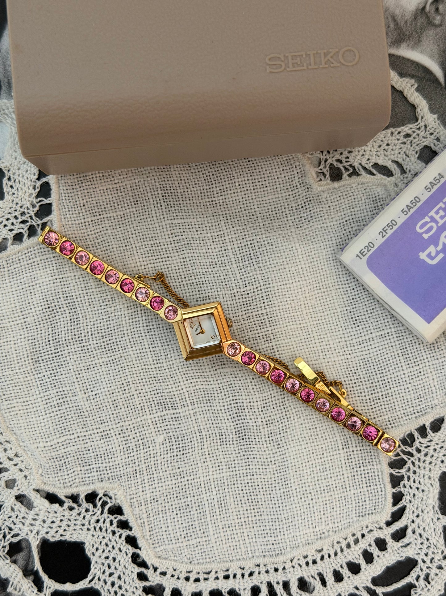 Super Rare Vintage Seiko Karat Swarovski Crystal Watch