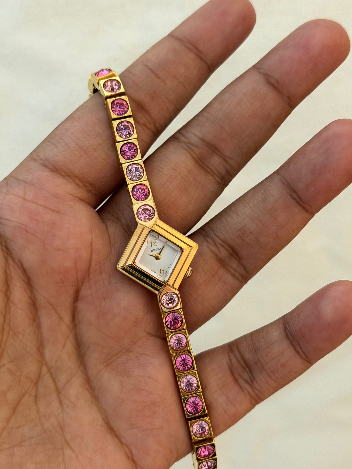 Super Rare Vintage Seiko Karat Swarovski Crystal Watch