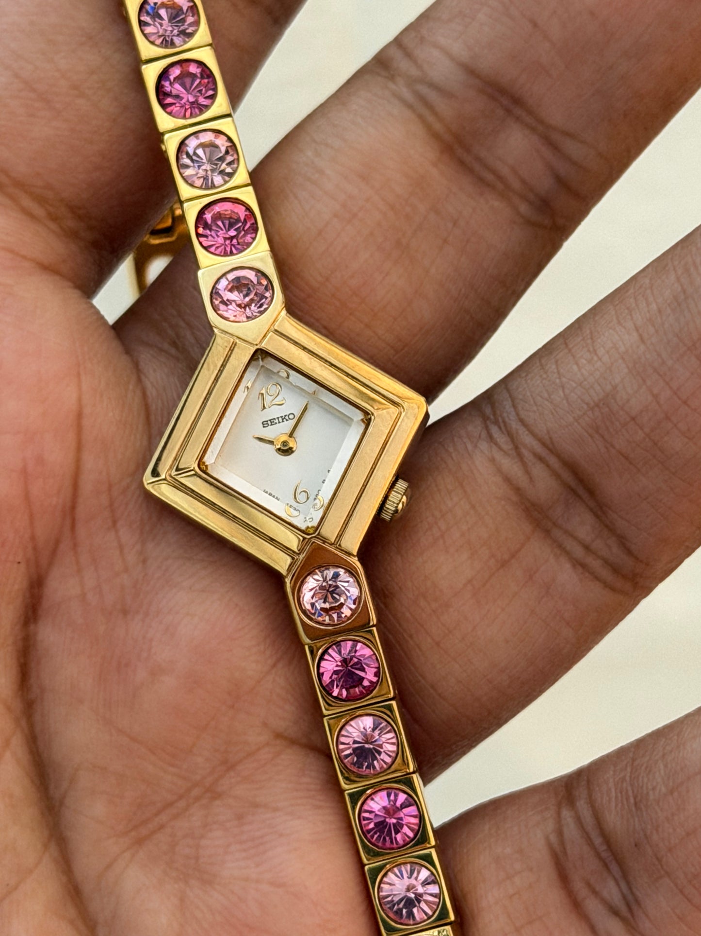 Super Rare Vintage Seiko Karat Swarovski Crystal Watch