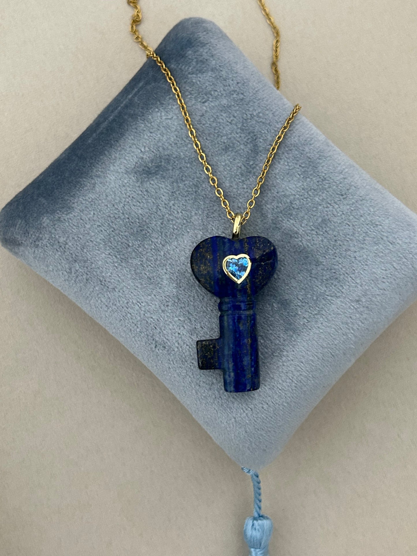 Lapis Lazuli Midnight Key Necklace