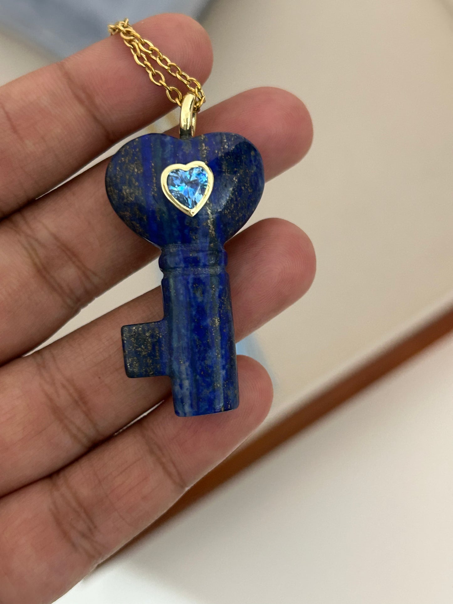 Lapis Lazuli Midnight Key Necklace