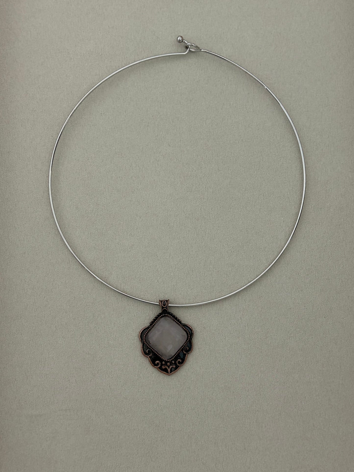 Arabesque Rose Quartz Choker Necklace