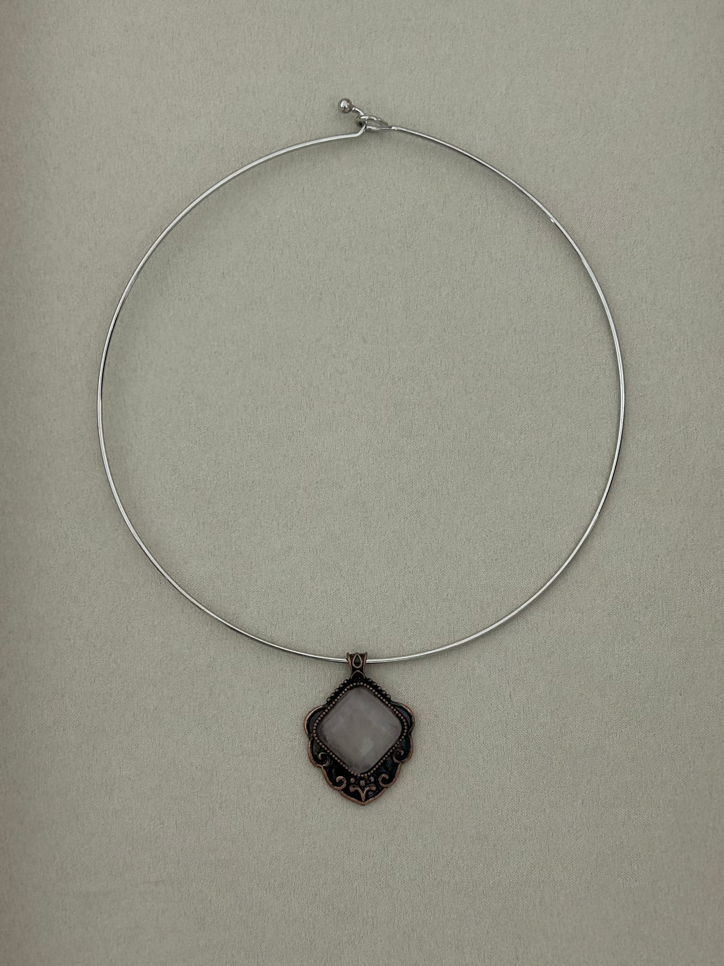 Arabesque Rose Quartz Choker Necklace
