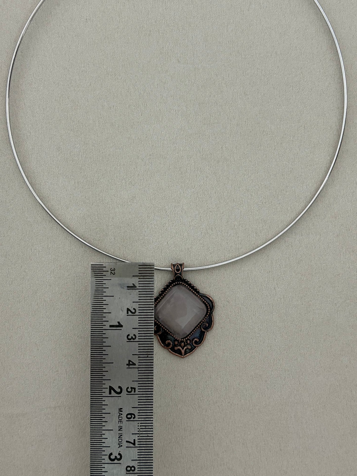 Arabesque Rose Quartz Choker Necklace