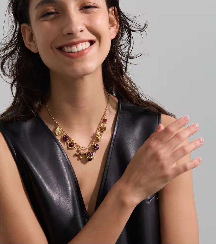 The Altar of Gold Stainless Steel Charm Necklace