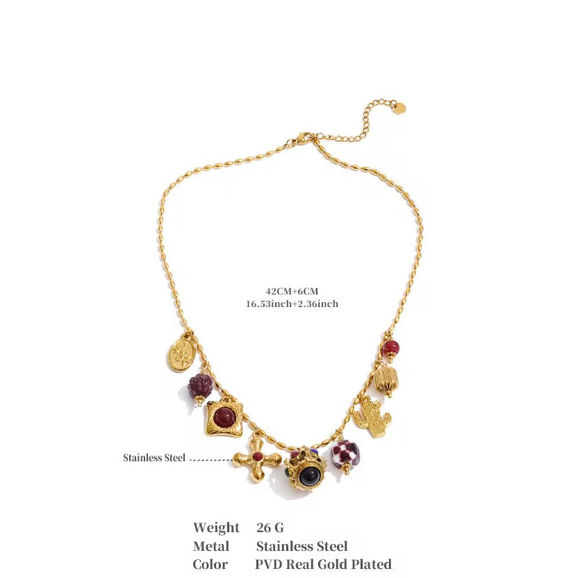 The Altar of Gold Stainless Steel Charm Necklace