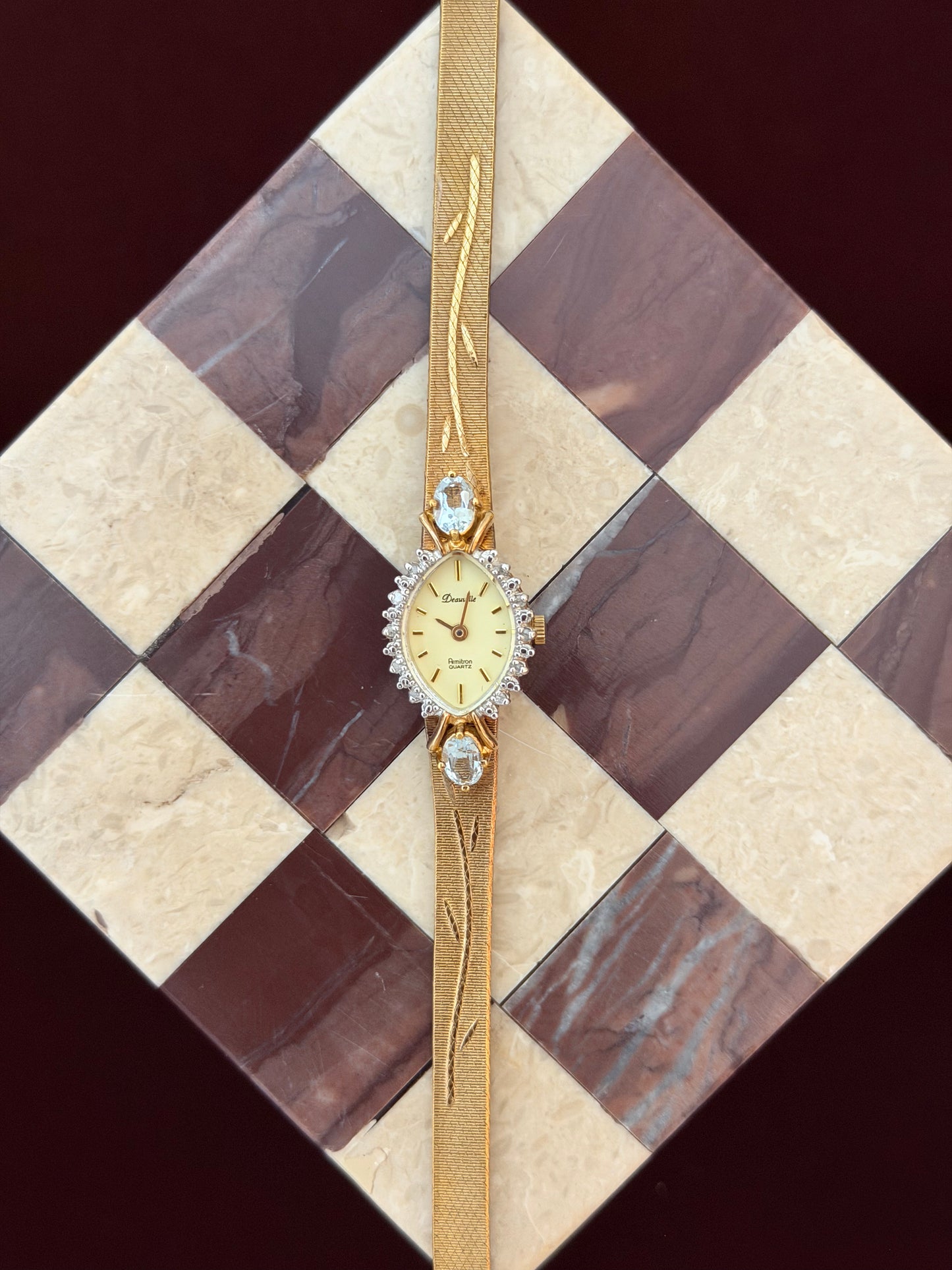 Rare Vintage Deauville Armitron Stone Watch