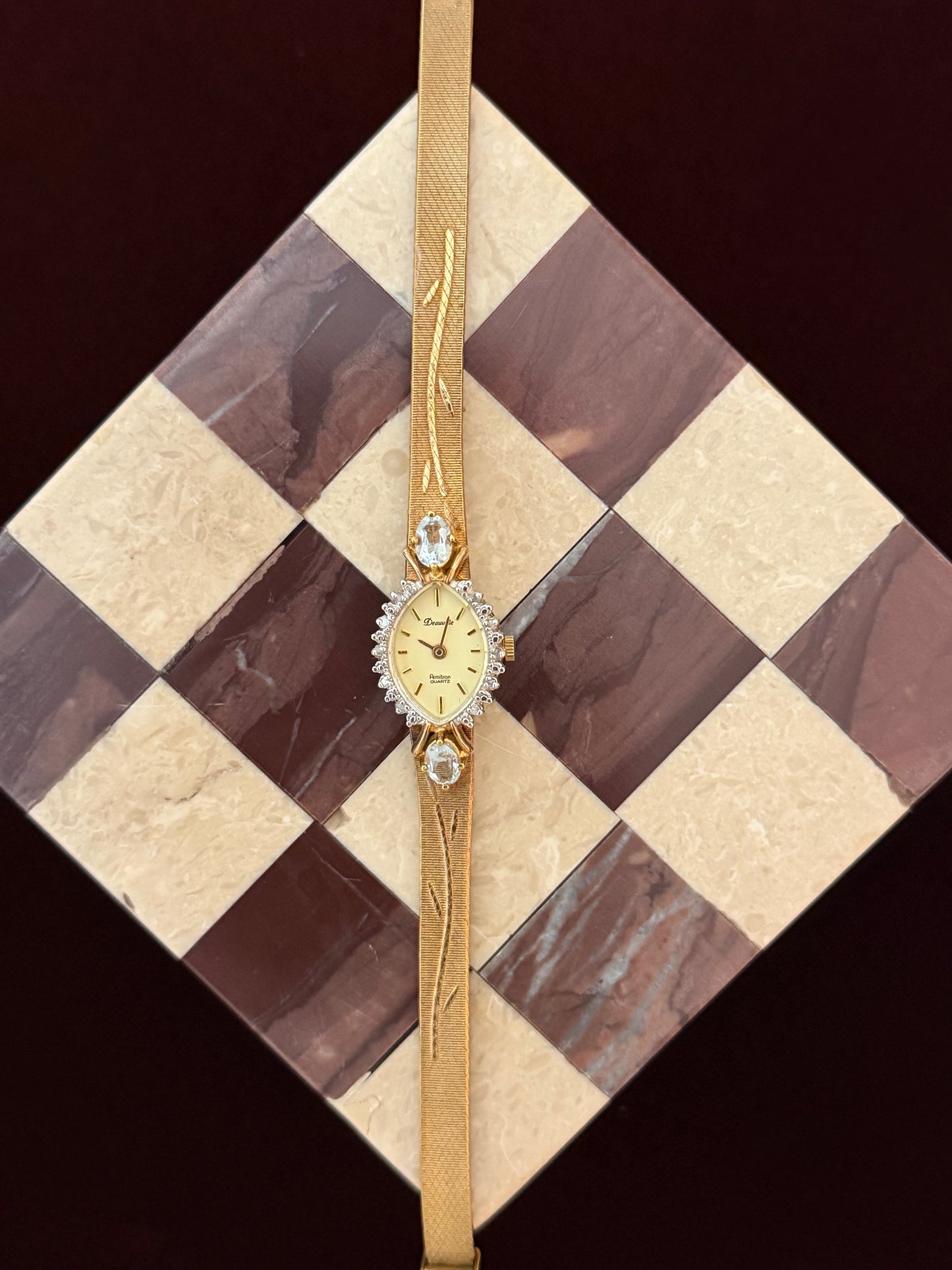 Rare Vintage Deauville Armitron Stone Watch