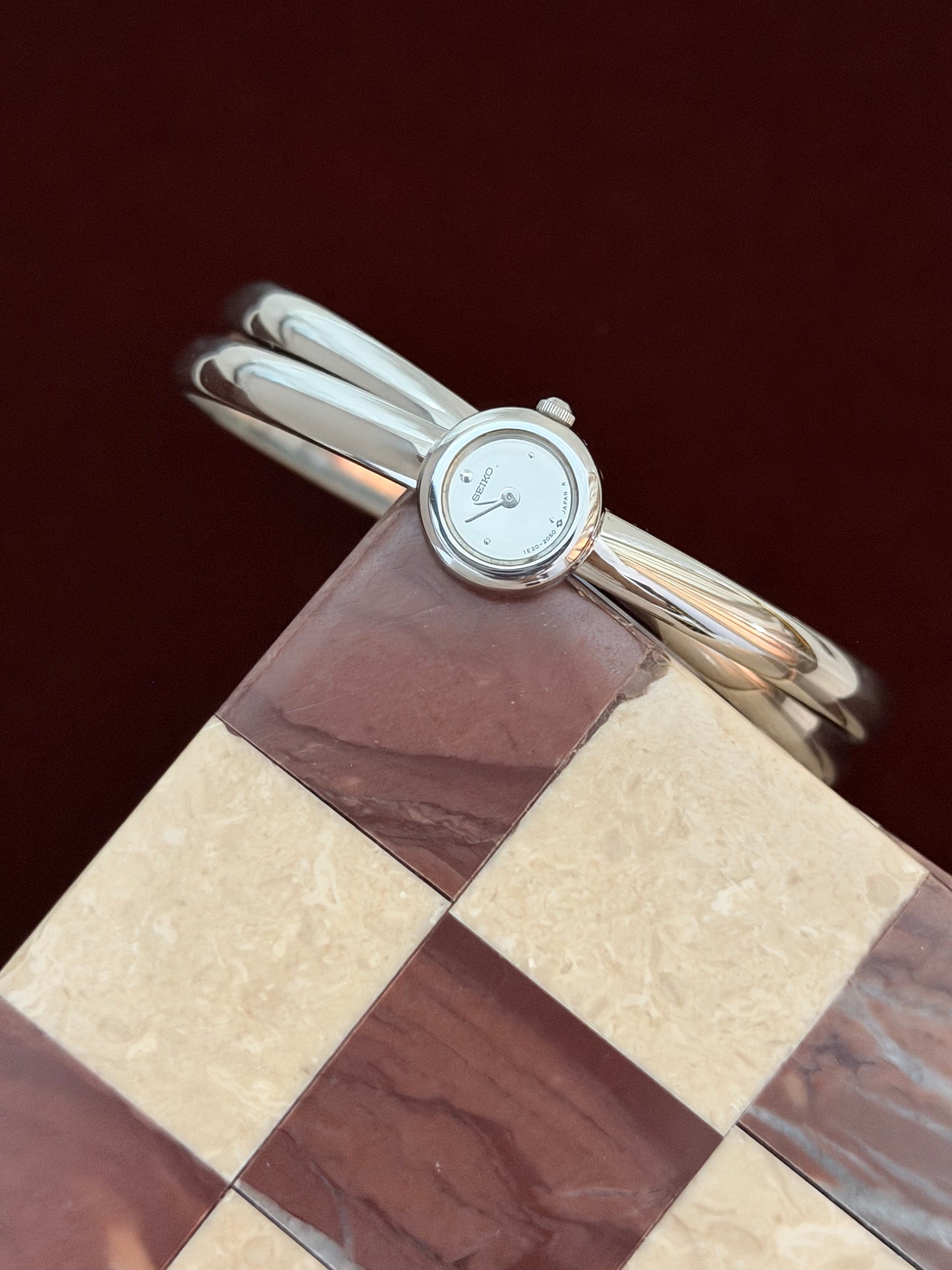 Vintage Seiko Double Bangle Silver Watch