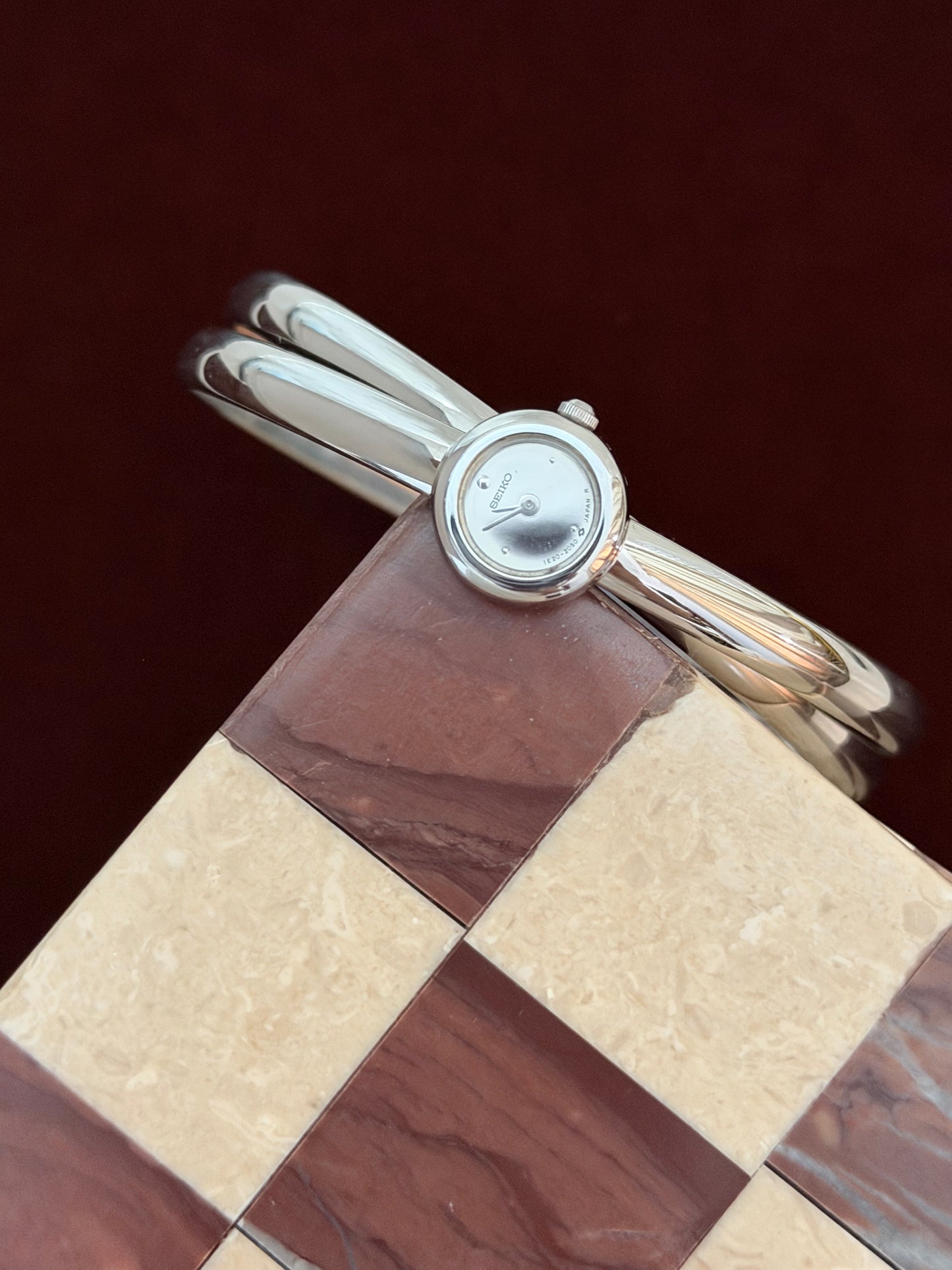 Vintage Seiko Double Bangle Silver Watch
