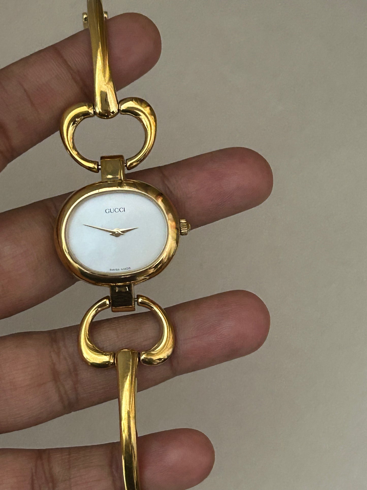 Gucci 1600 Gold Plated Mop Dial Vintage Watch