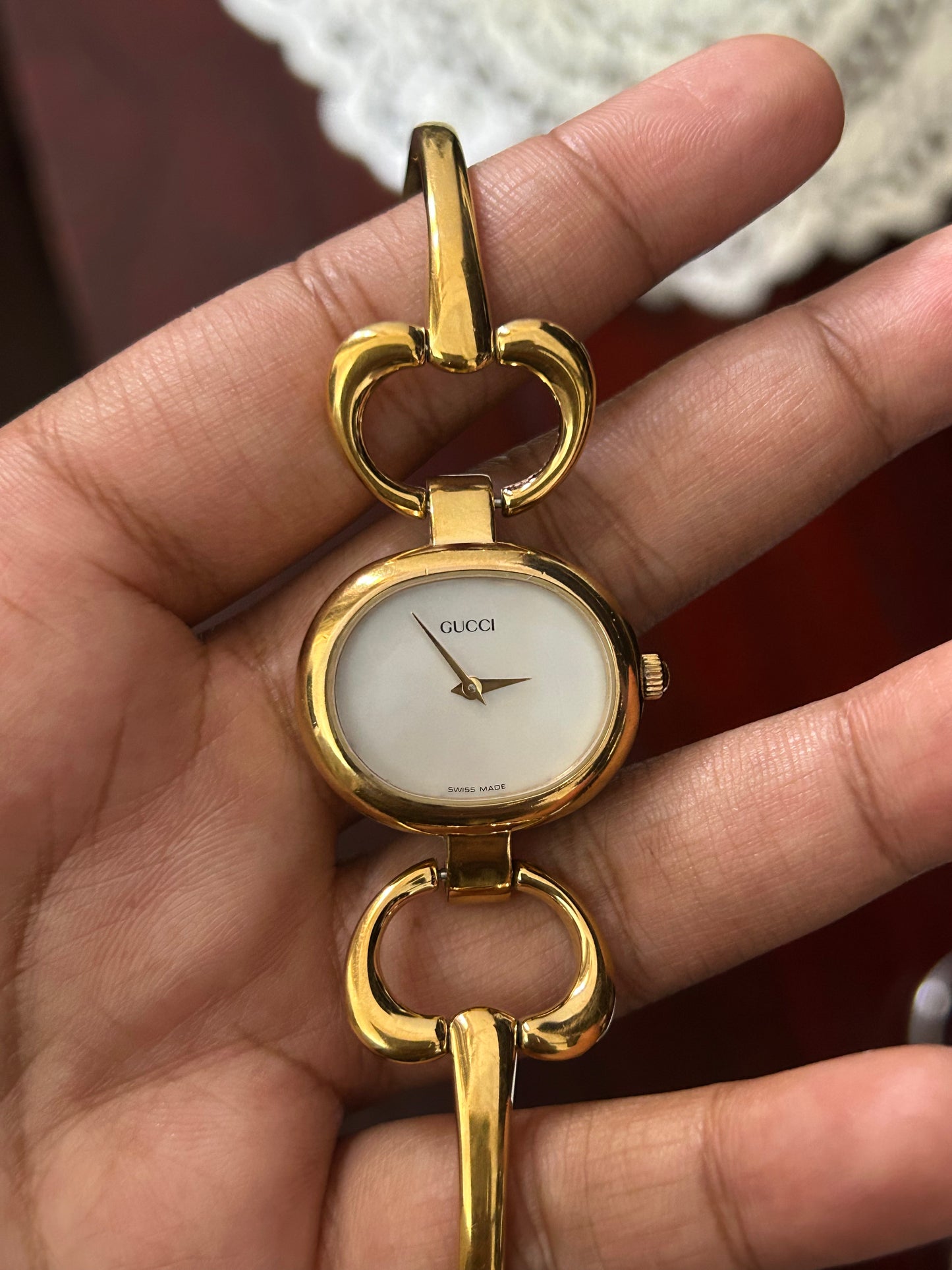 Gucci 1600 Gold Plated Mop Dial Vintage Watch