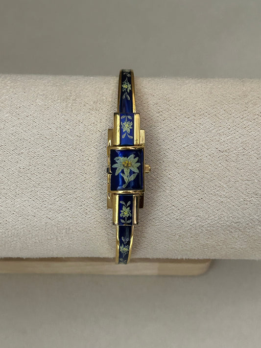 ITRACO Hand Painted Floral Enamel Vintage Watch