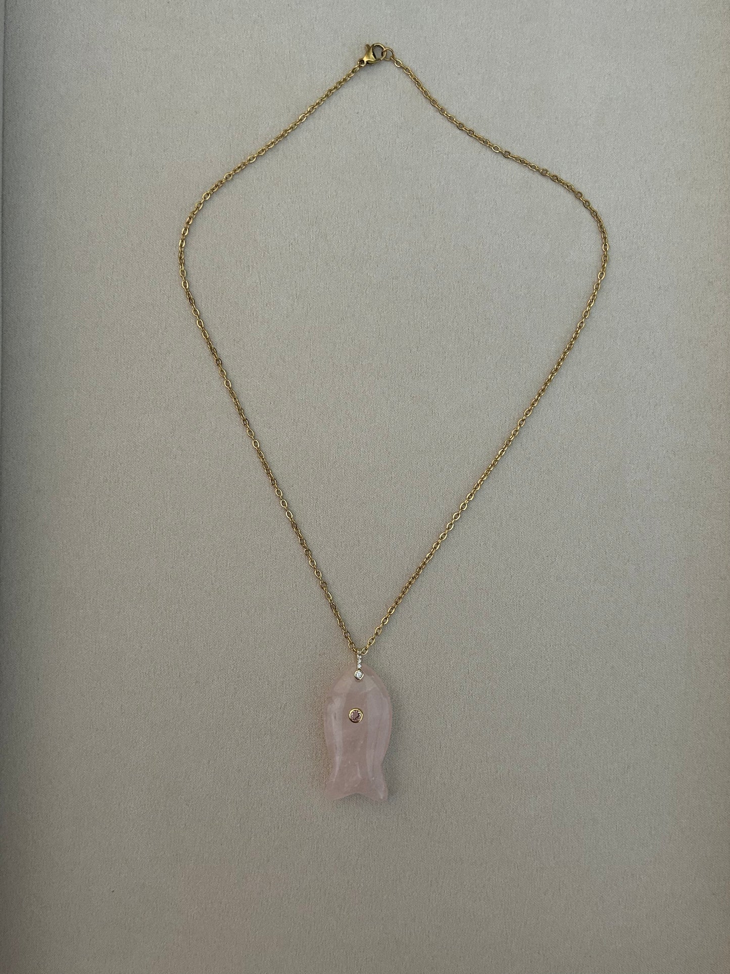 Matsya Rose Quartz Gemstone Necklace