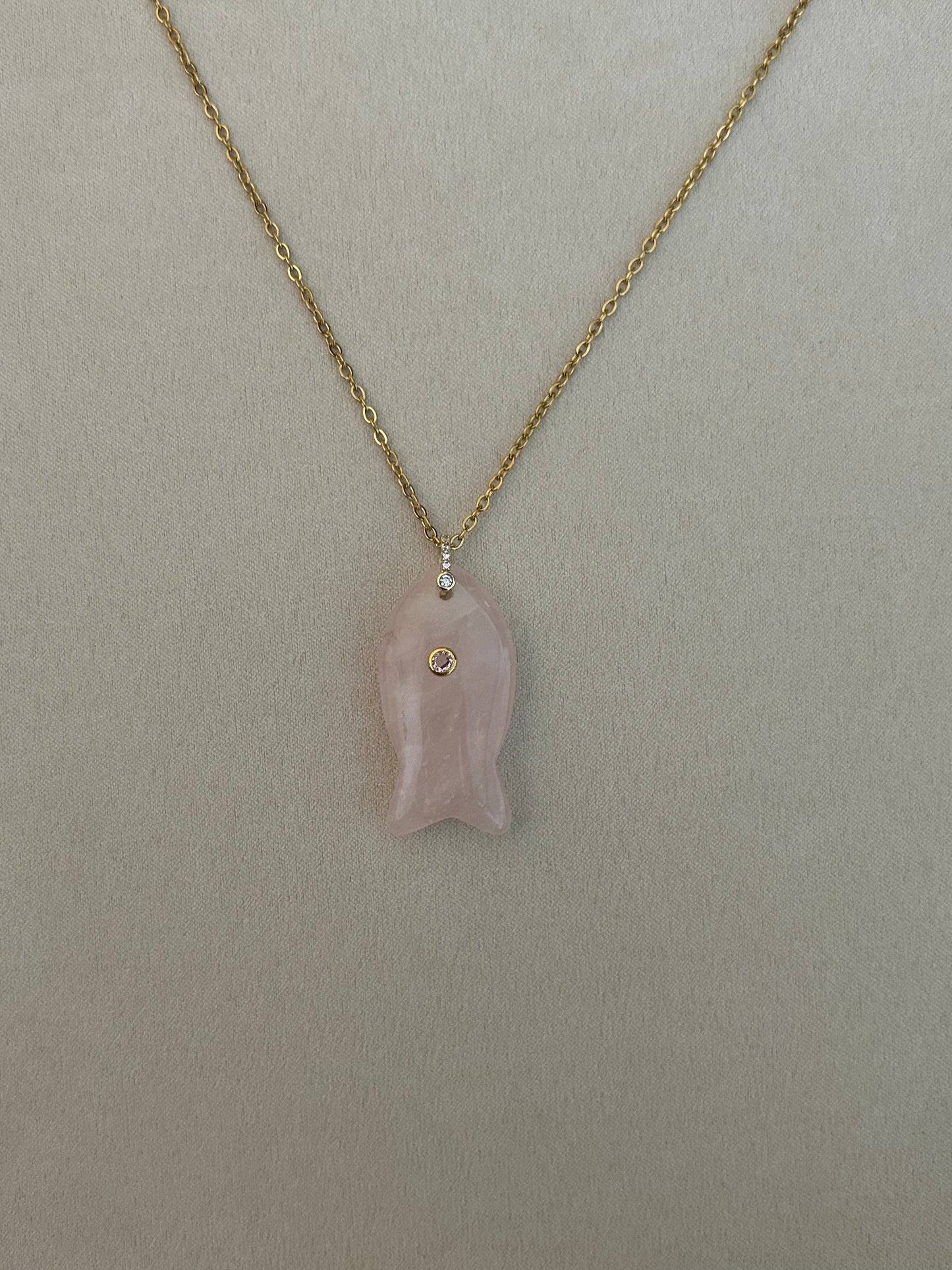 Matsya Rose Quartz Gemstone Necklace