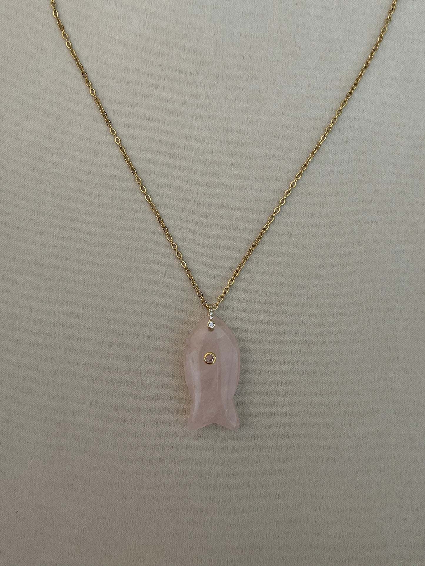 Matsya Rose Quartz Gemstone Necklace