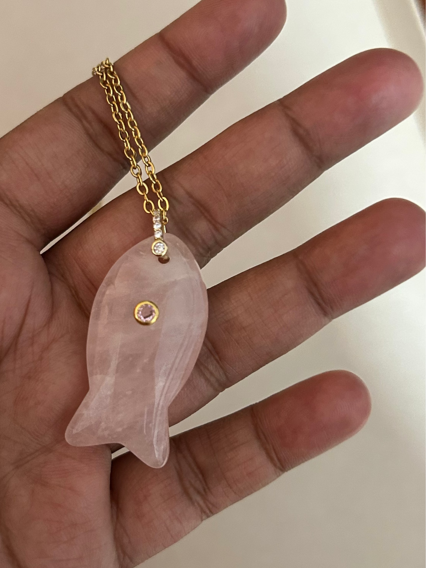 Matsya Rose Quartz Gemstone Necklace