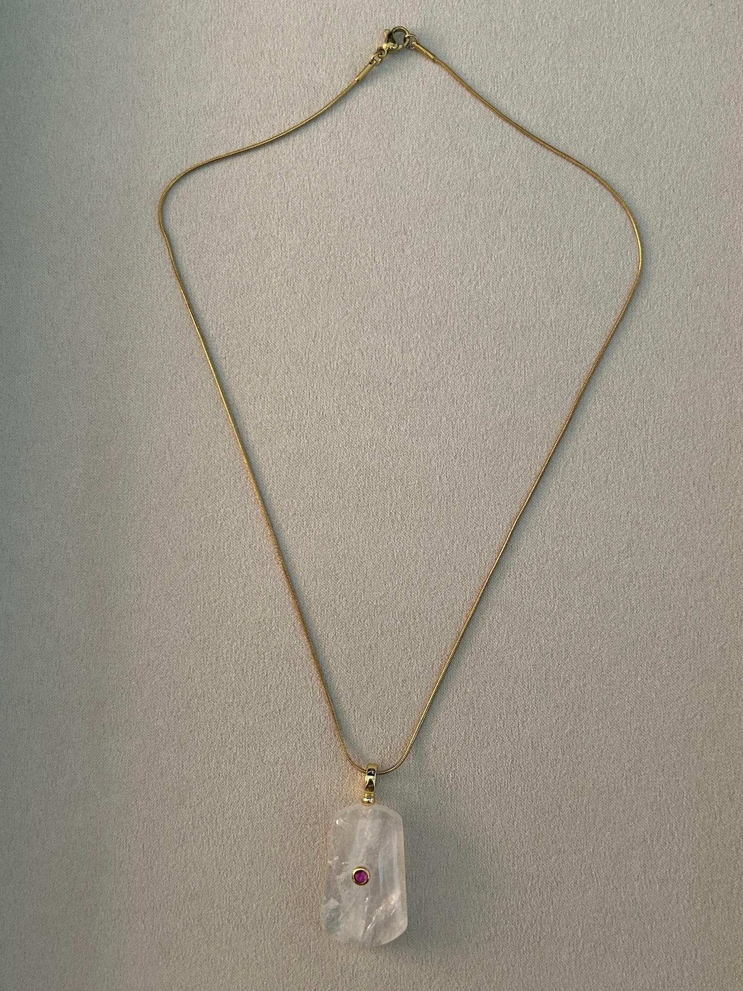 Natural White Gemstone CZ Necklace