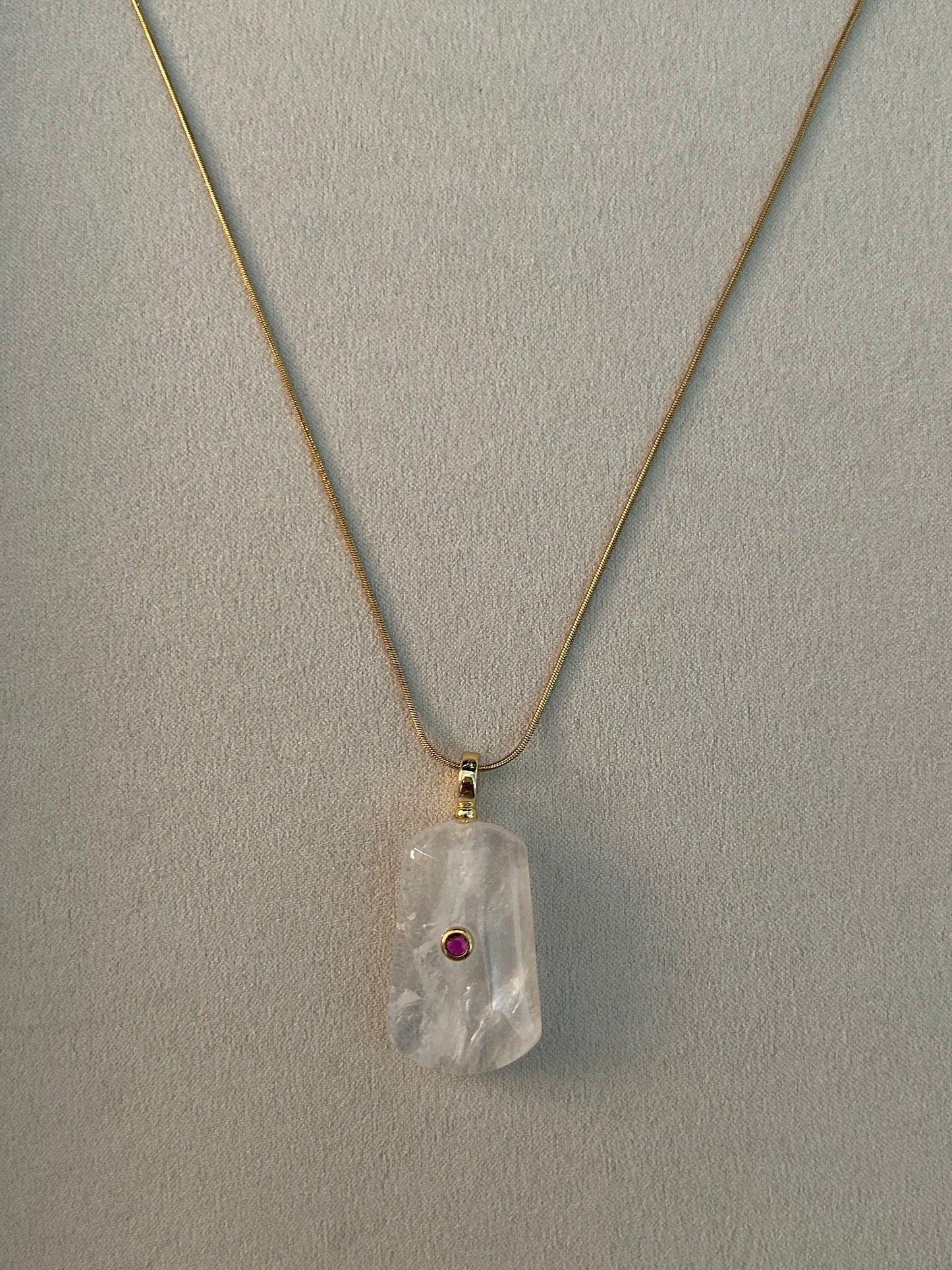 Natural White Gemstone CZ Necklace